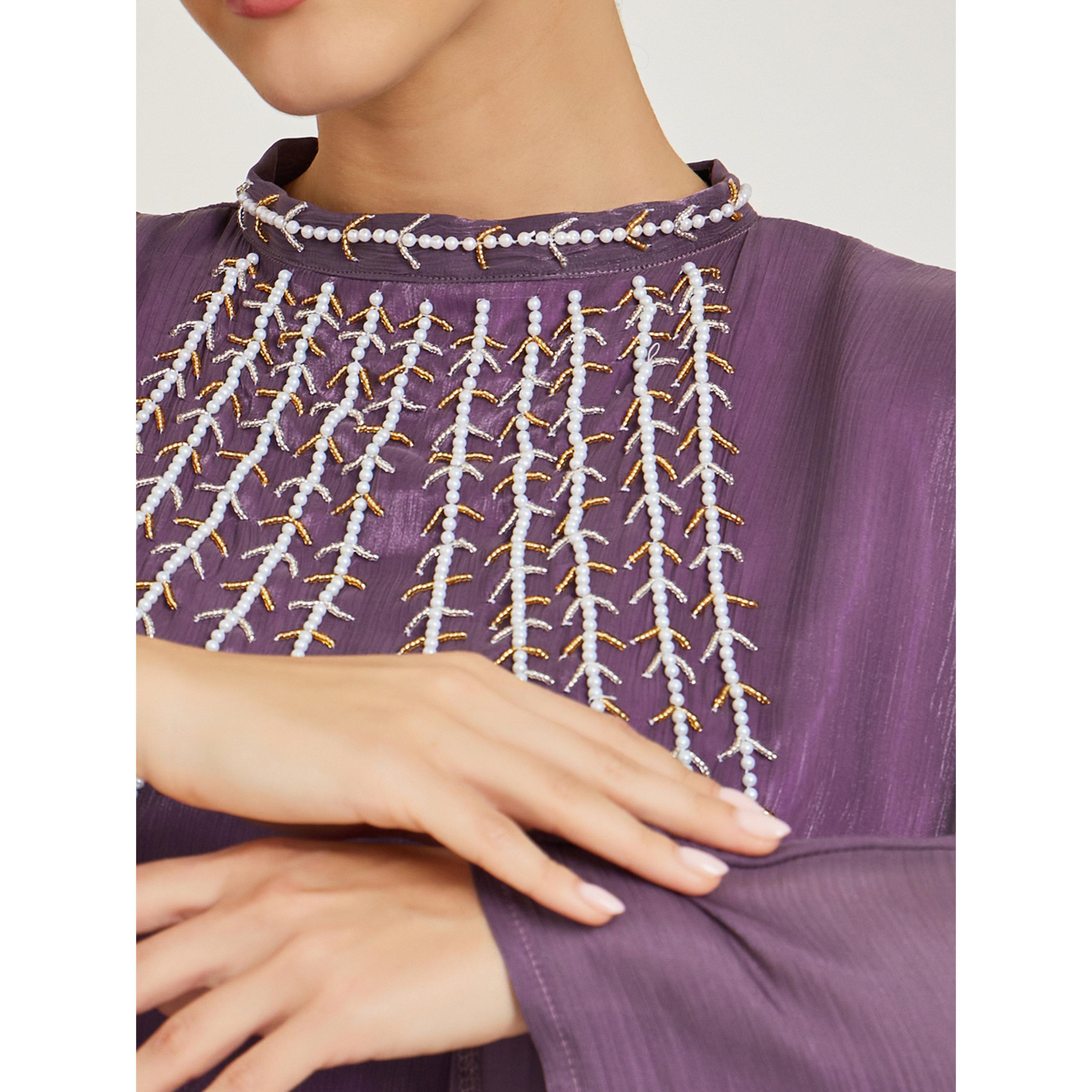 Styli Women Purple Embroidered Maxi Kaftan-women-arabicclothing-kaftan-image-4
