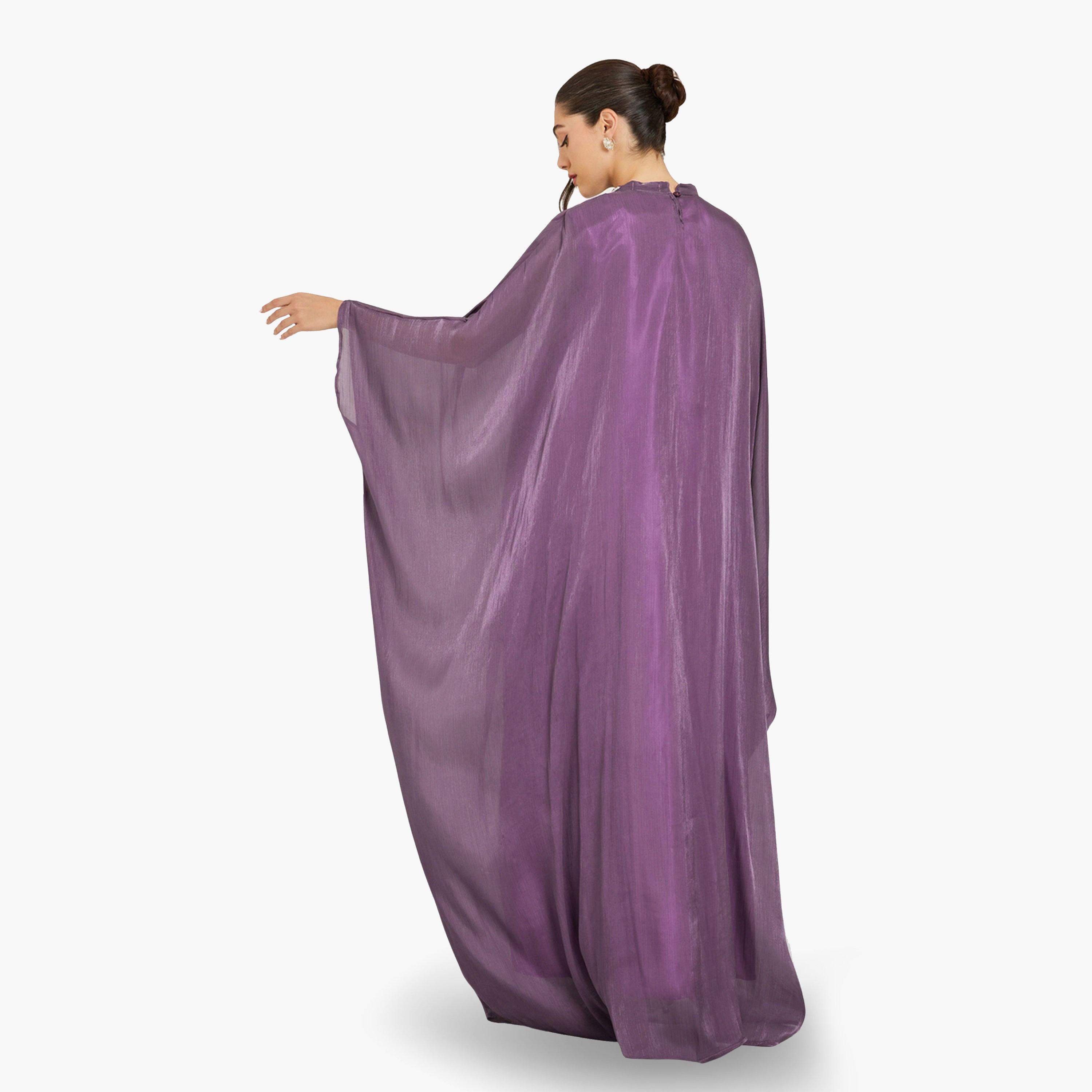 Styli Women Purple Embroidered Maxi Kaftan-women-arabicclothing-kaftan-image-5