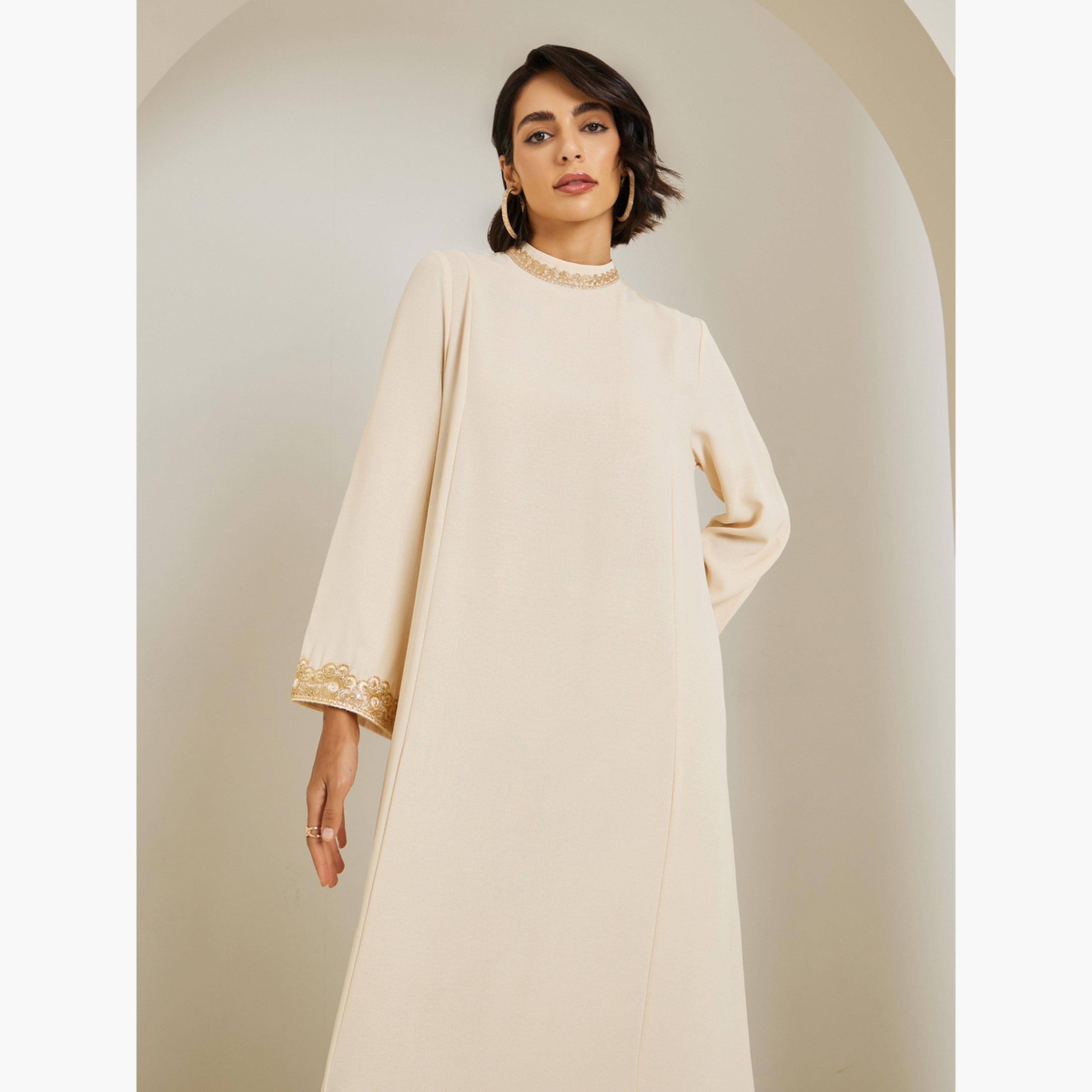 جلابية بأكمام واسعة وحواف دانتيل-women-arabicclothing-jalabiyas-image-2