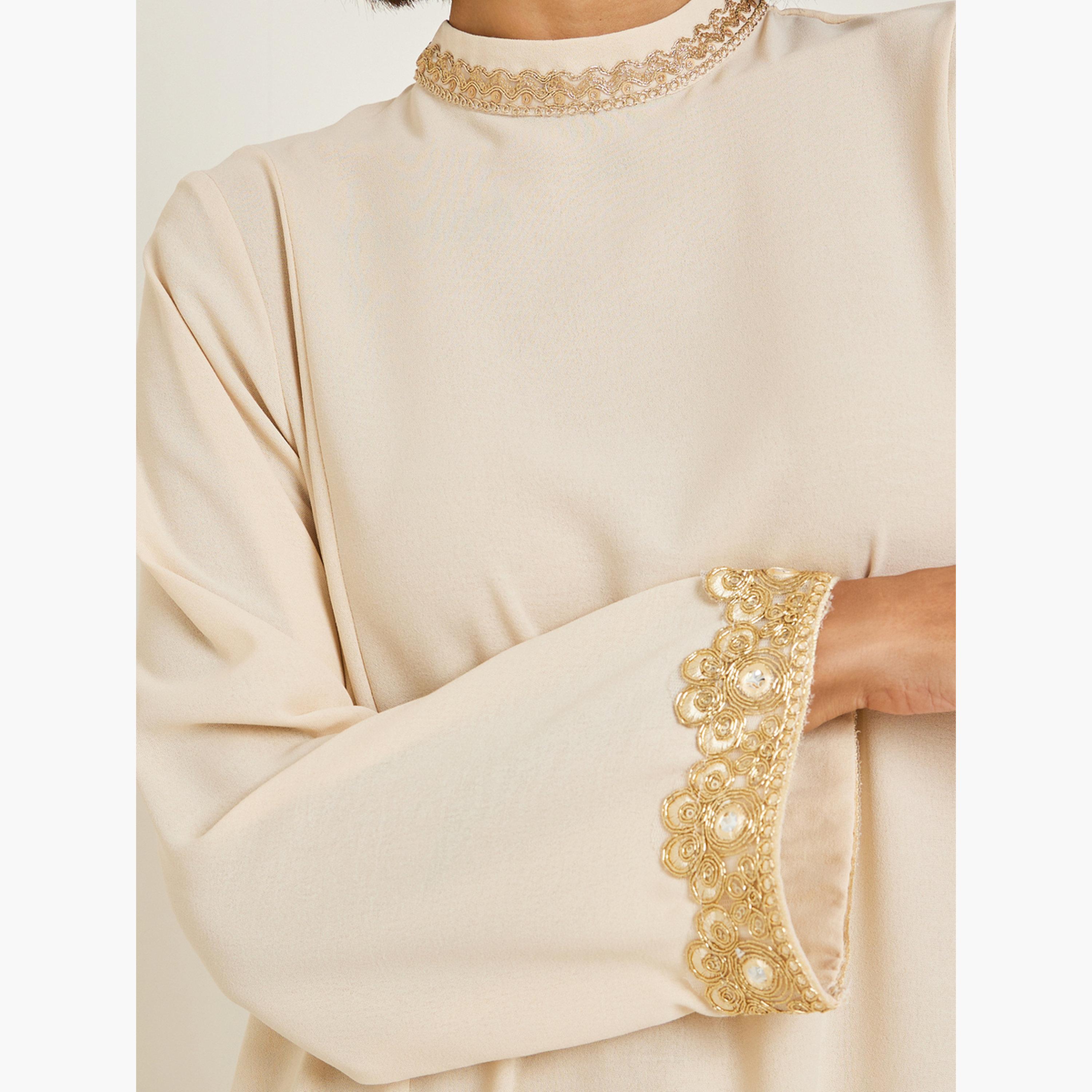 جلابية بأكمام واسعة وحواف دانتيل-women-arabicclothing-jalabiyas-image-5