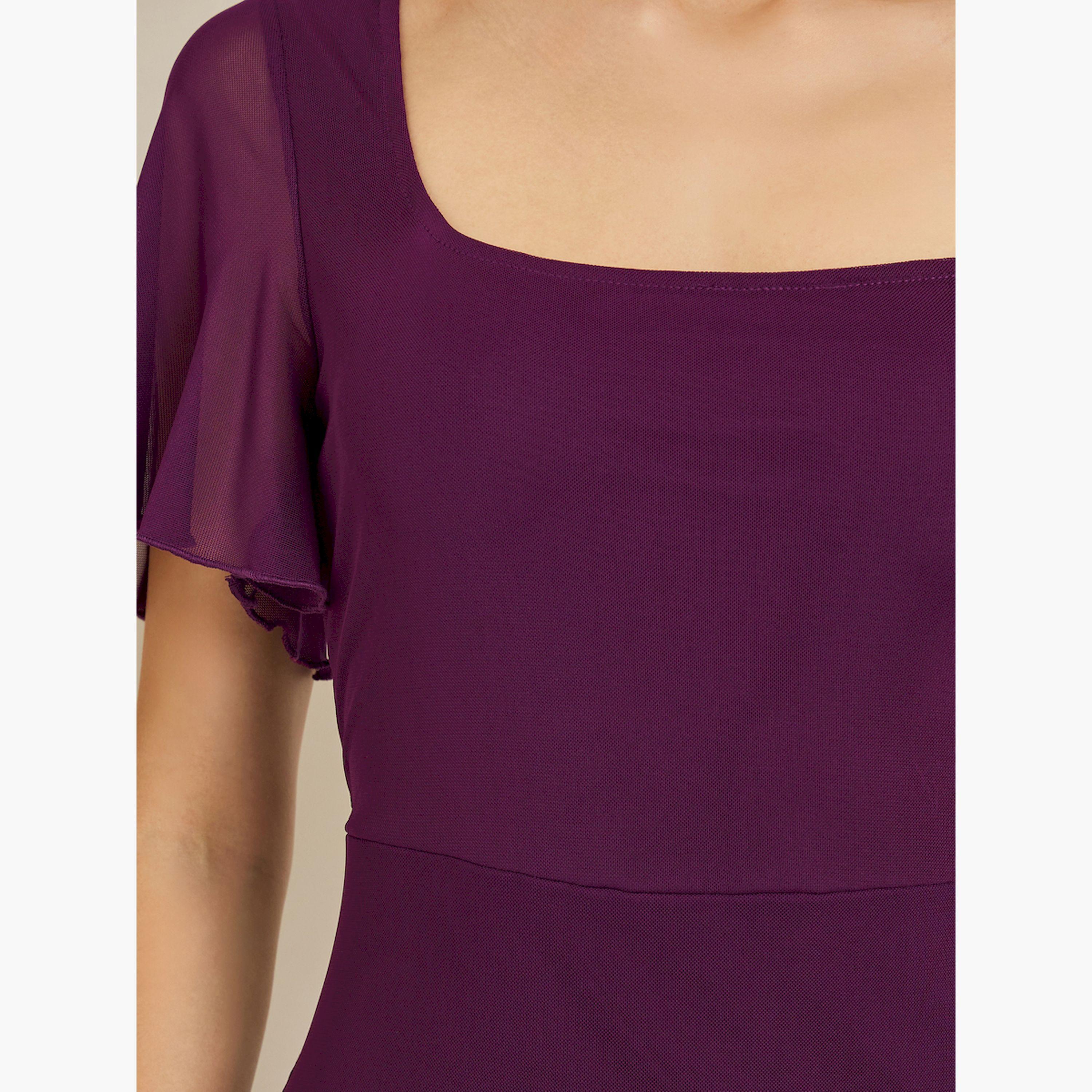 فستان طويل بحافة واسعة وياقة مربعة-women-clothing-dresses-image-5