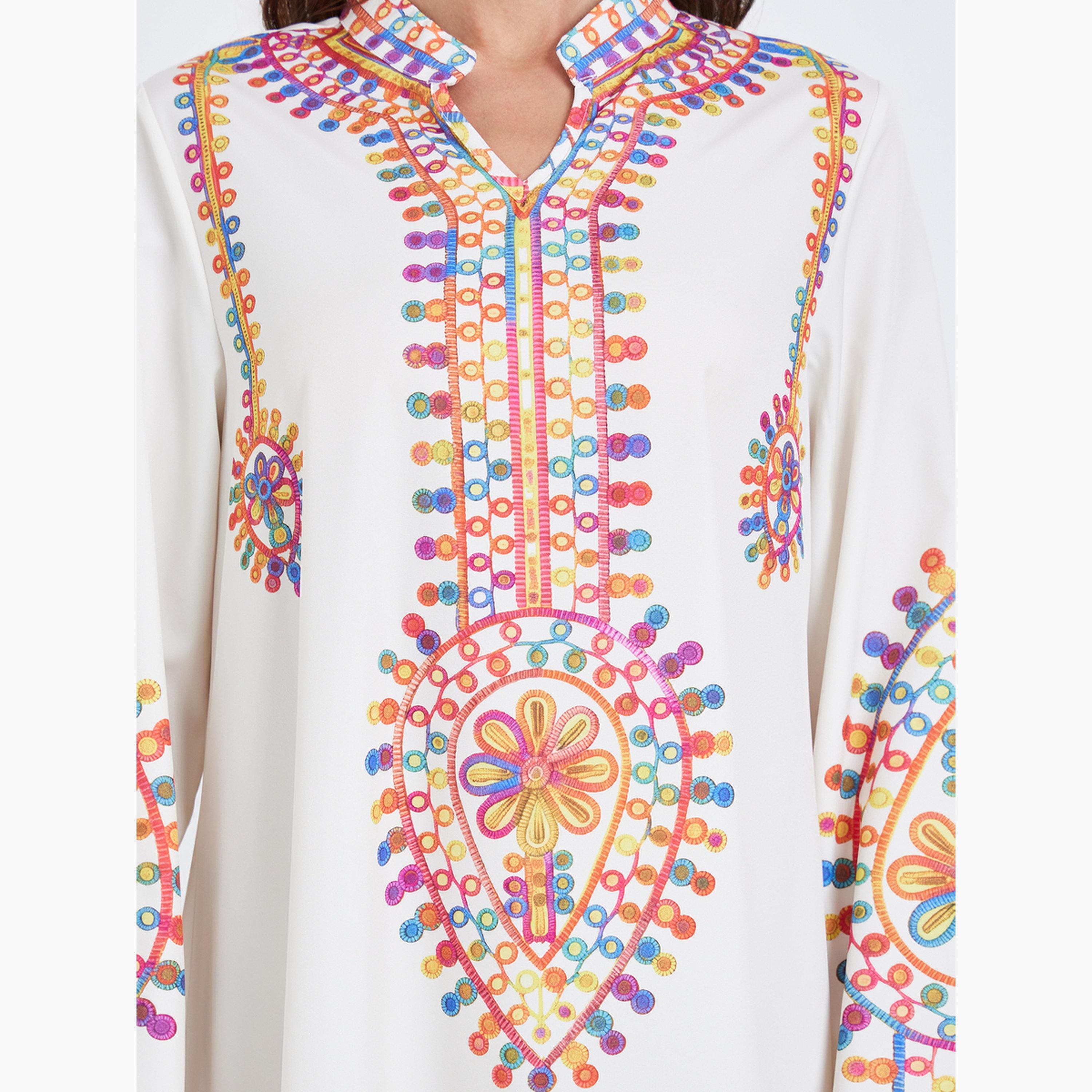جلابية طويلة مطرزة بأكمام طويلة-women-arabicclothing-jalabiyas-image-4