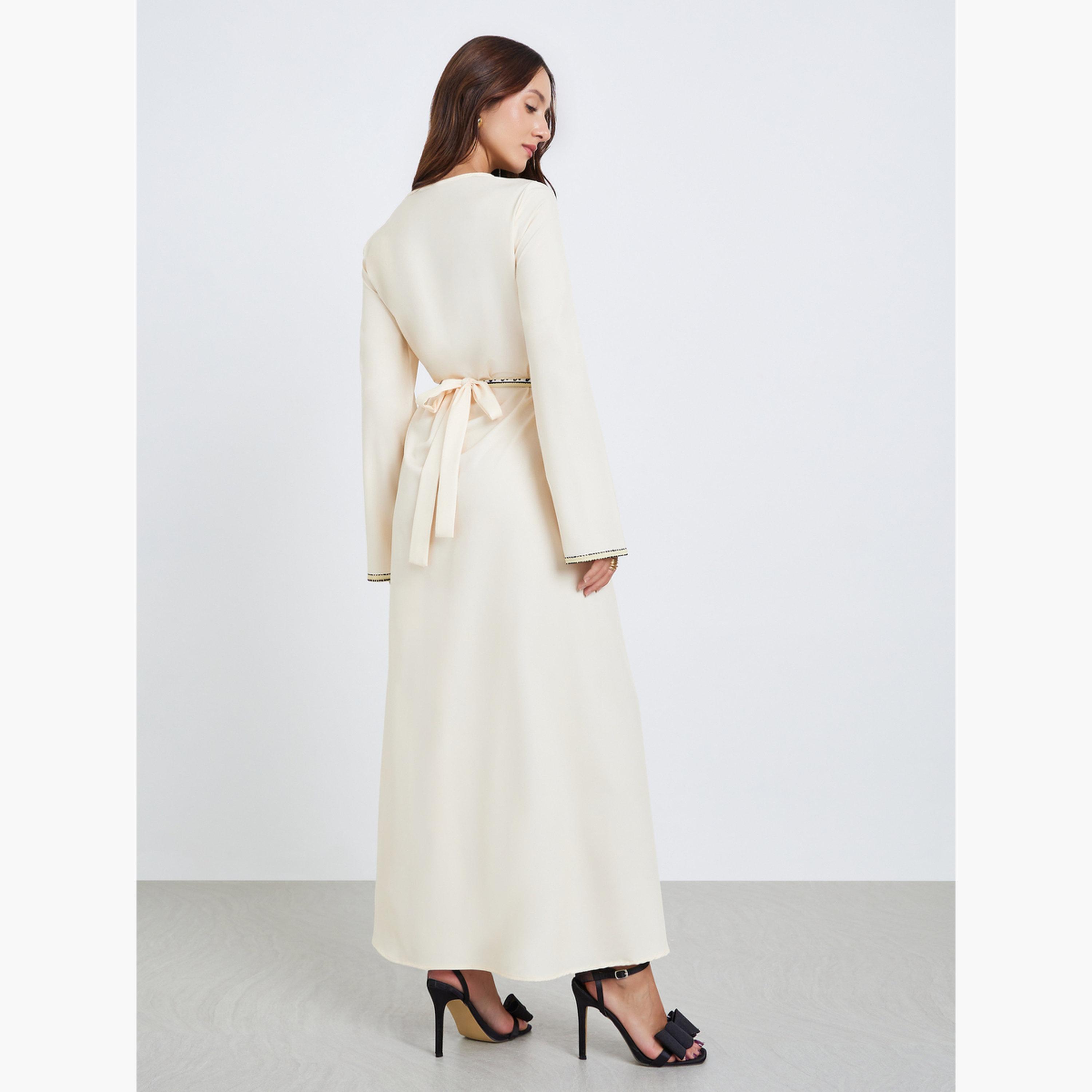 Take Two Women Beige Floral Embroidered Maxi Dress-women-clothing-dresses-image-4