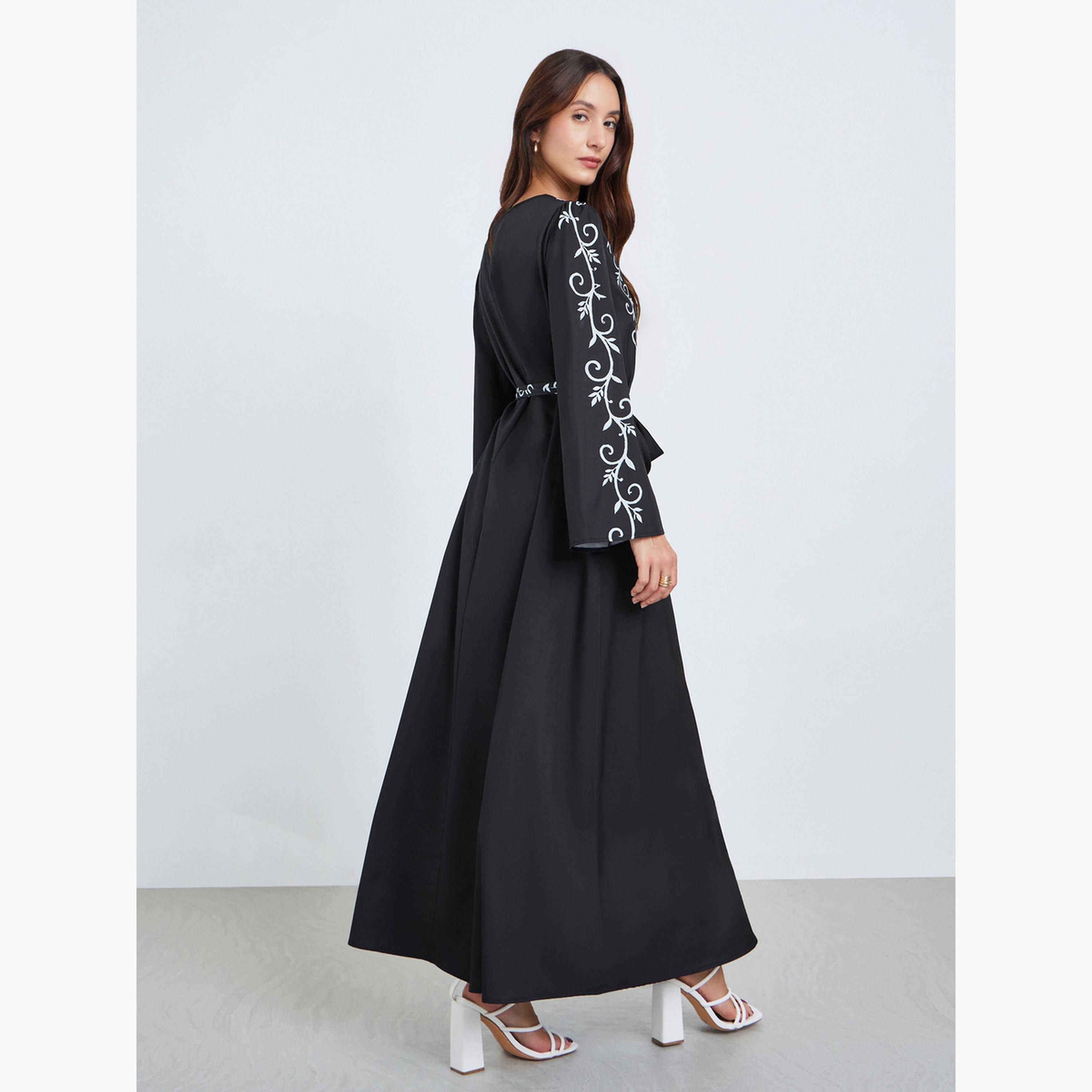 Take Two Women Black Floral Print Belted Maxi Dress-women-clothing-dresses-image-4