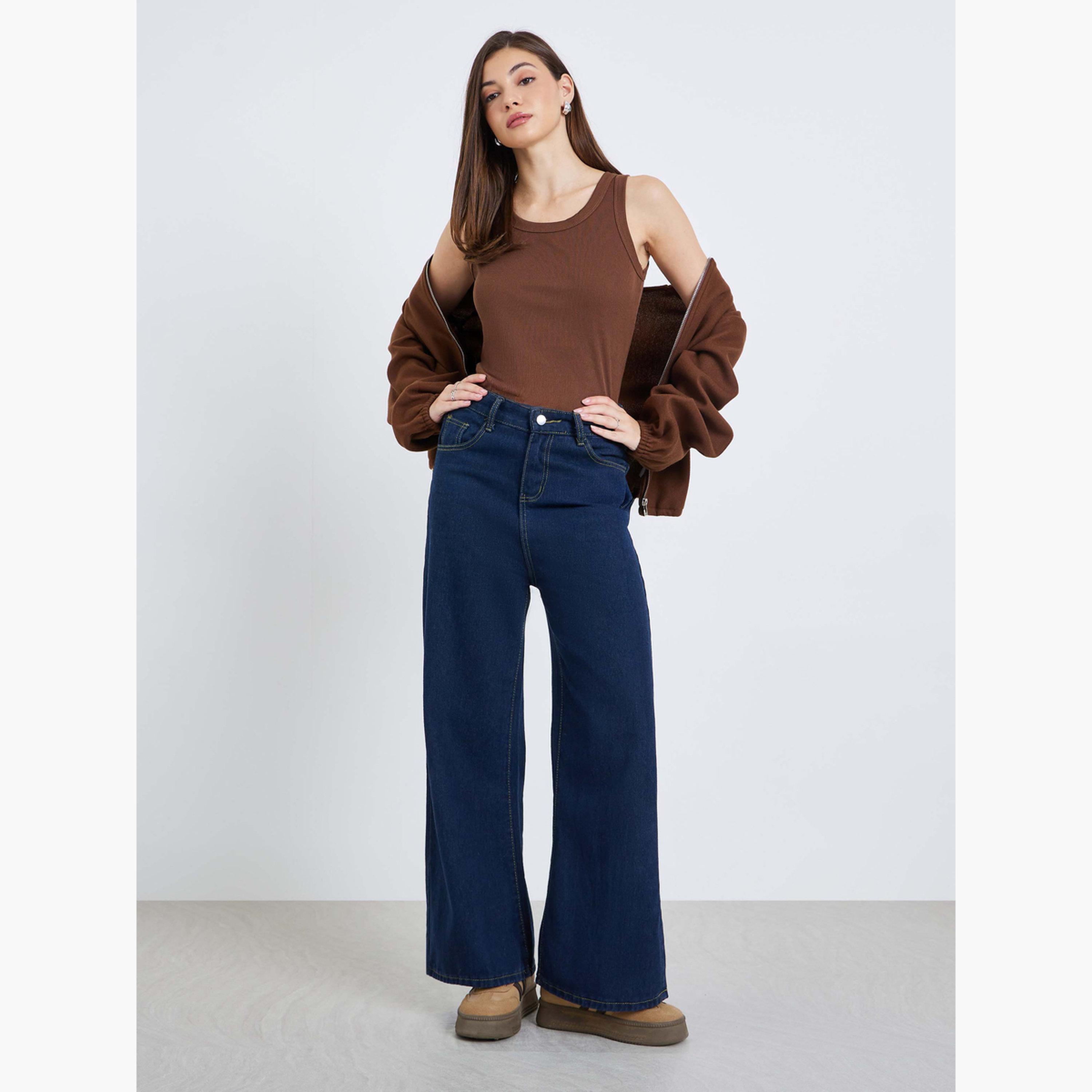 Styli Women Brown Sleeveless Knit Top-women-clothing-tshirts-image-2