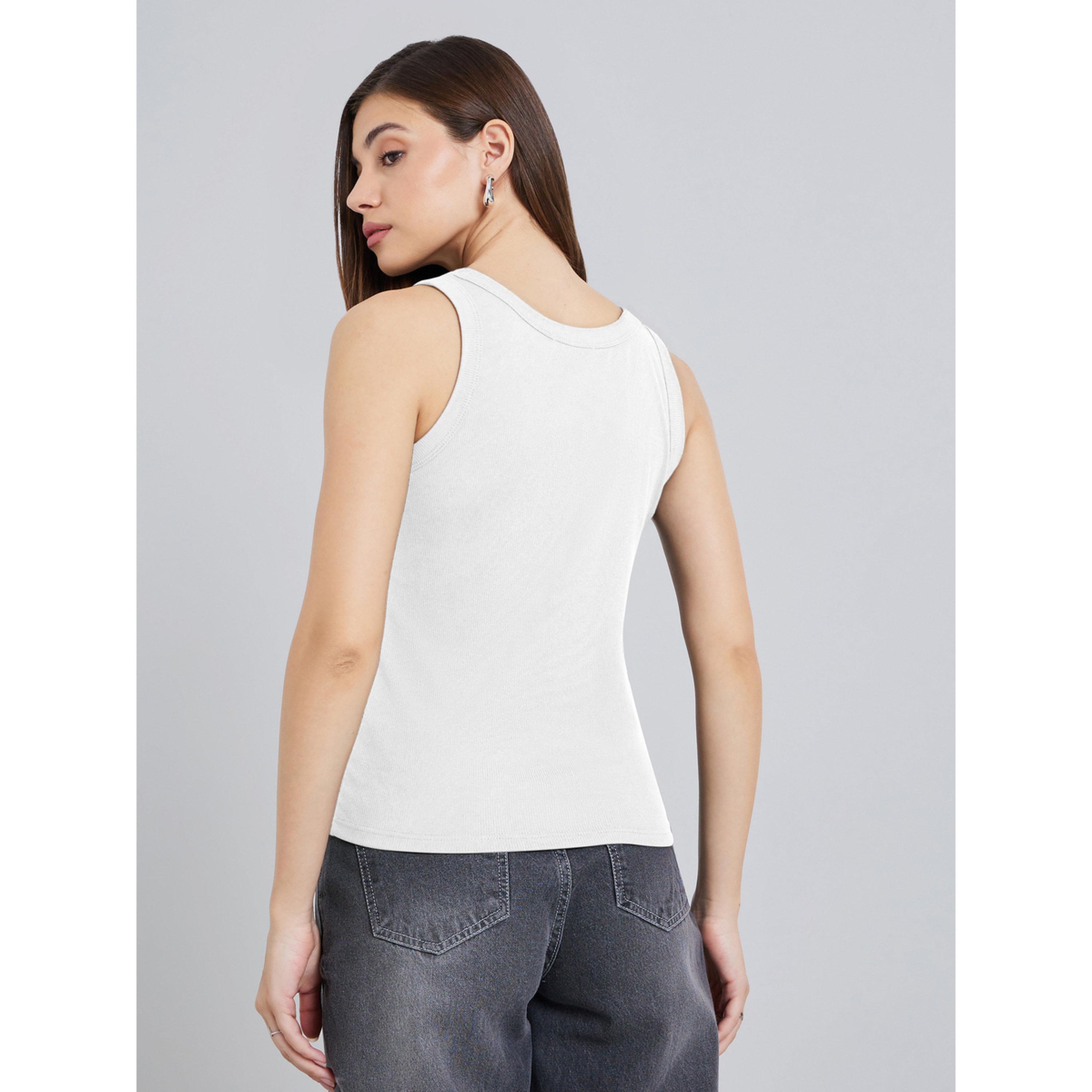 Styli White Sleeveless Knit Tank Top-women-clothing-tshirts-image-4
