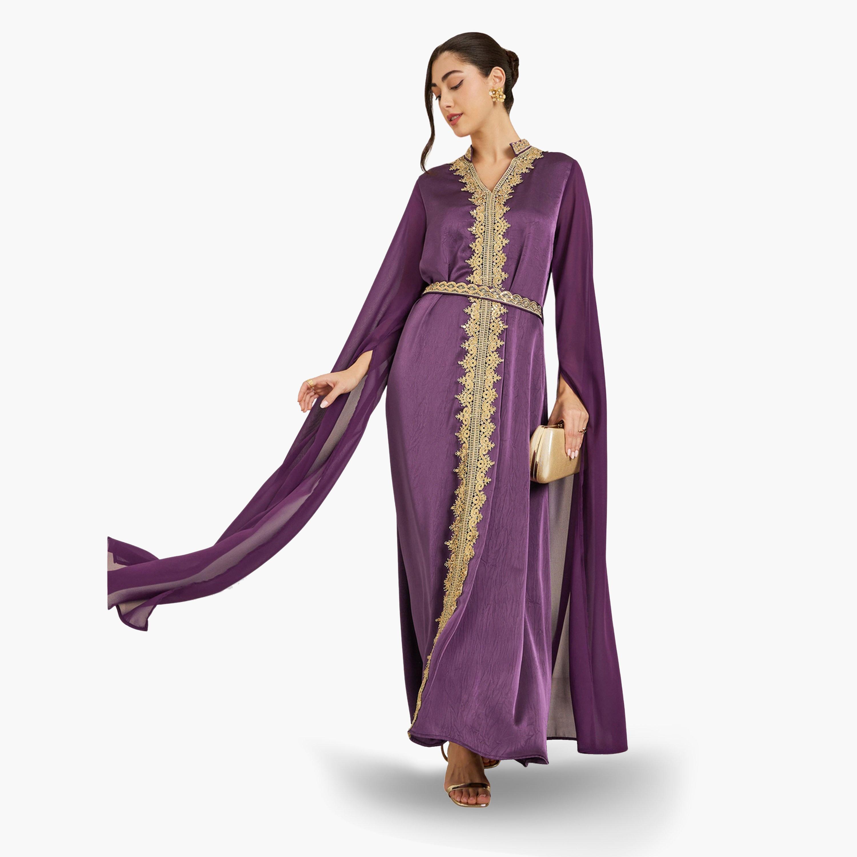 جلابية ساتان بنفسجية مطرزة-women-arabicclothing-jalabiyas-image-3