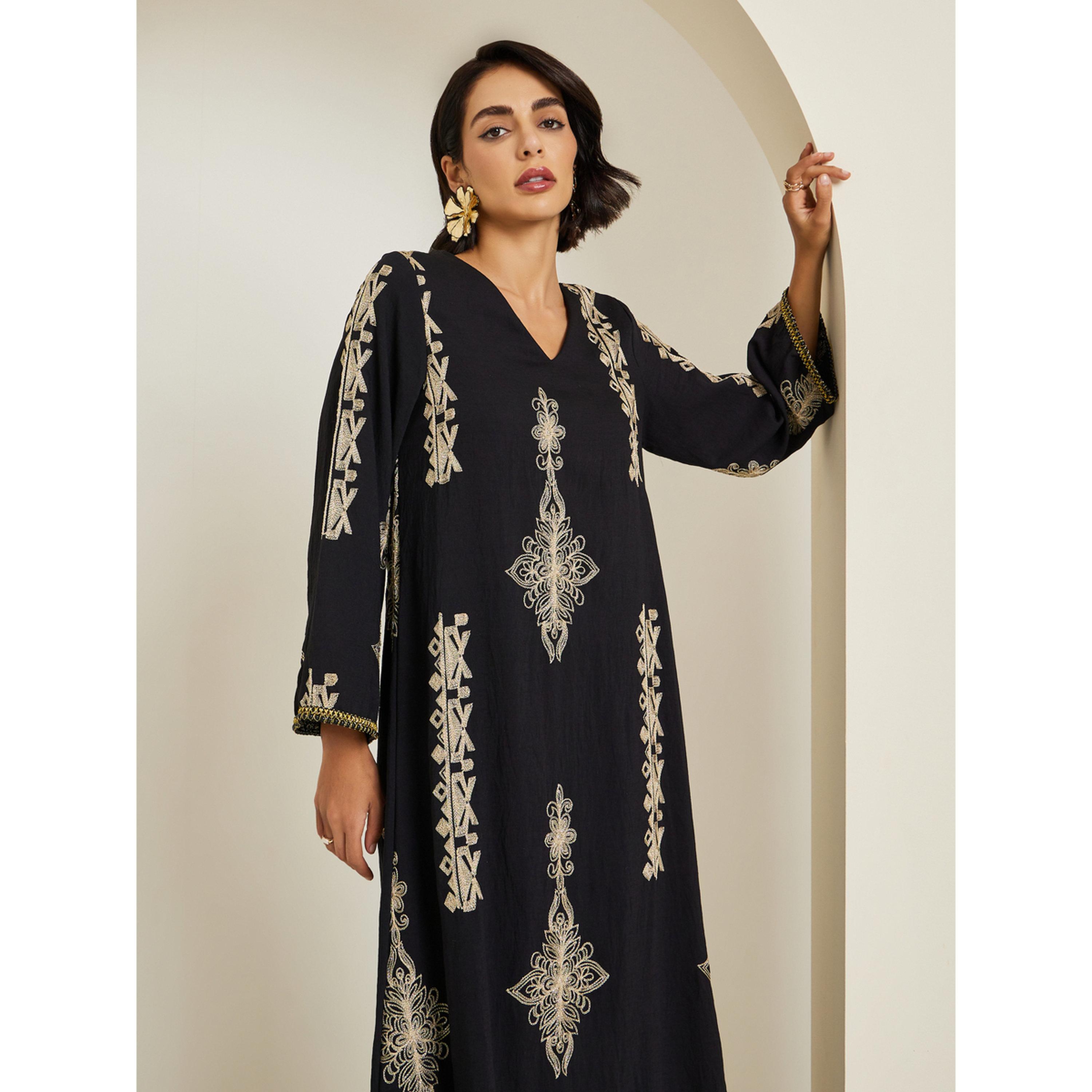 جلابية مطرزة بحافة واسعة-women-arabicclothing-jalabiyas-image-2