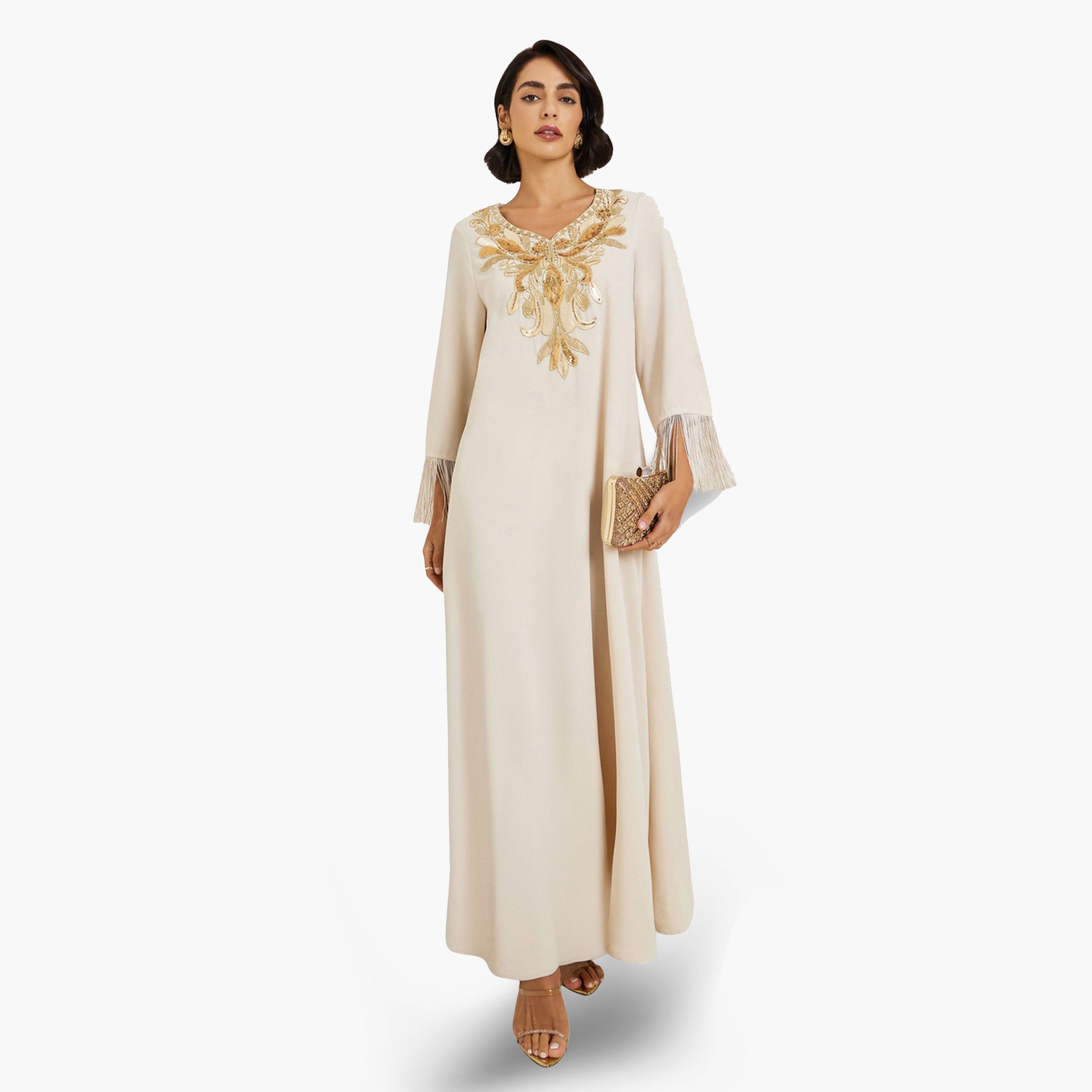 جلابية منمقة بالترتر وتفاصيل مرقعة-women-arabicclothing-jalabiyas-image-1