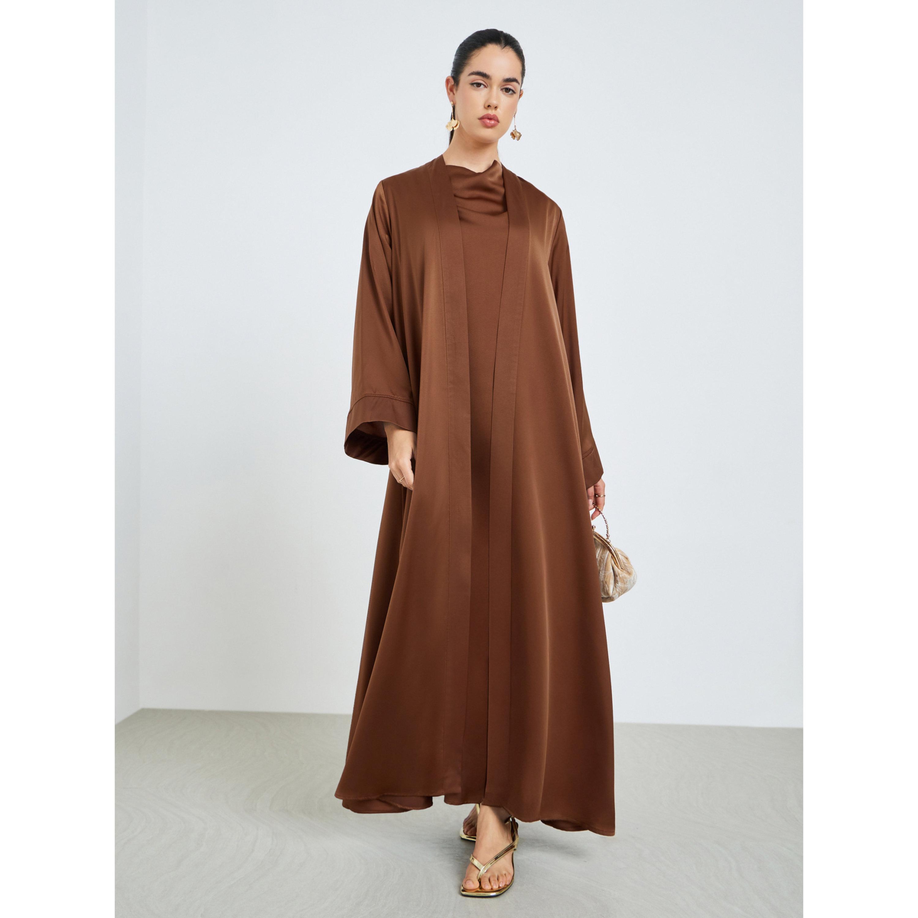 Styli Women Front Open Abaya and Dress Modest Set-women-arabicclothing-sets-image-1