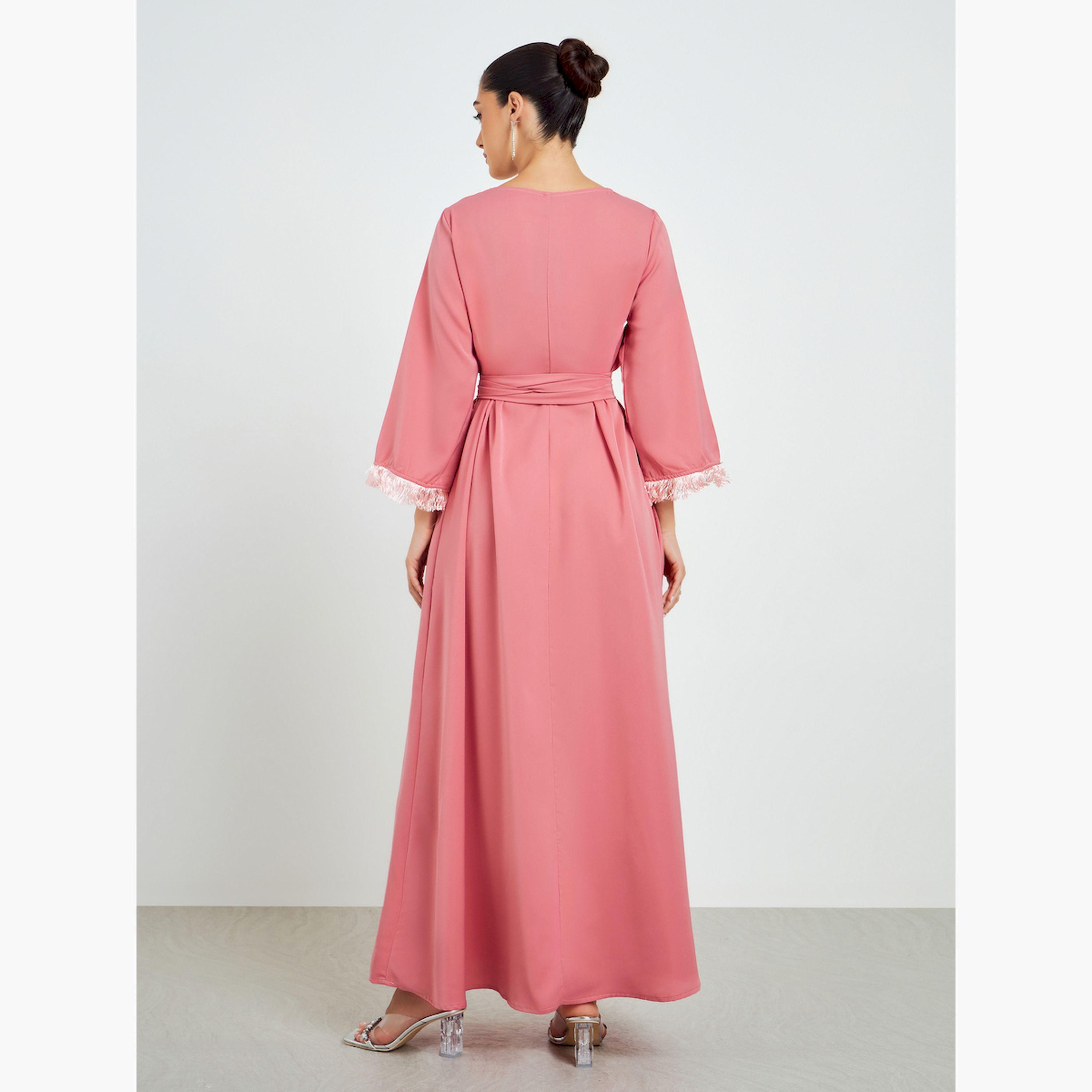 جلابية بحافة واسعة مزينة بشراشيب-women-arabicclothing-jalabiyas-image-5