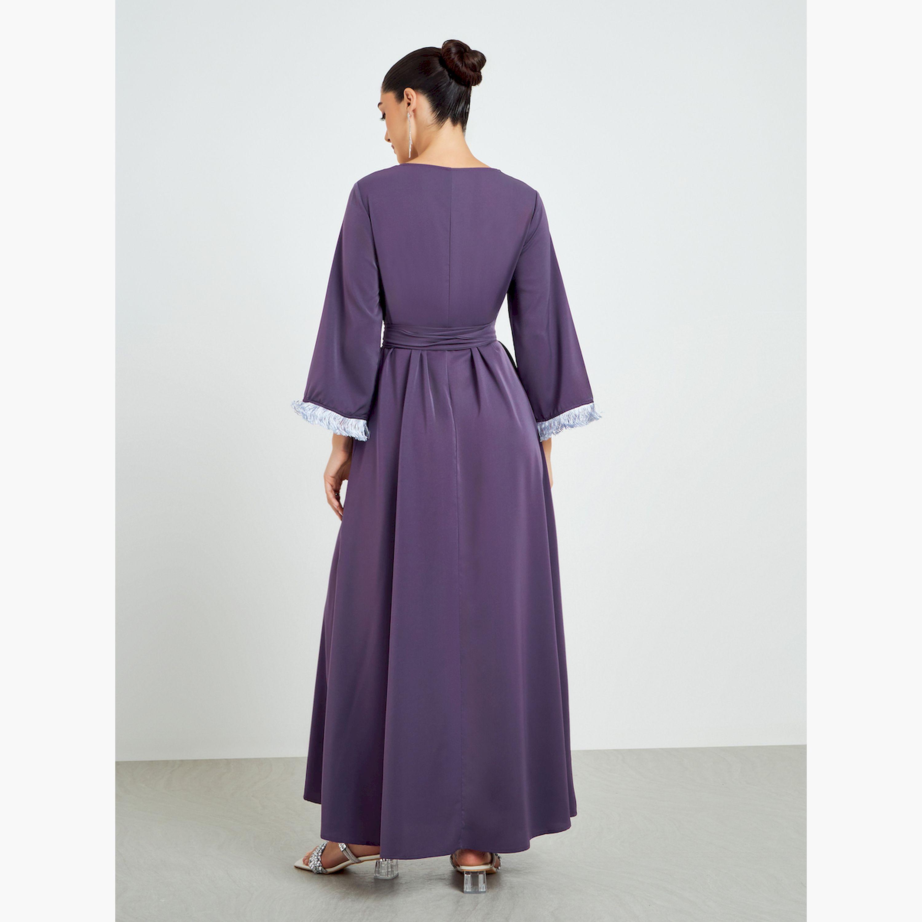 جلابية بحافة واسعة مزينة بشراشيب-women-arabicclothing-jalabiyas-image-4