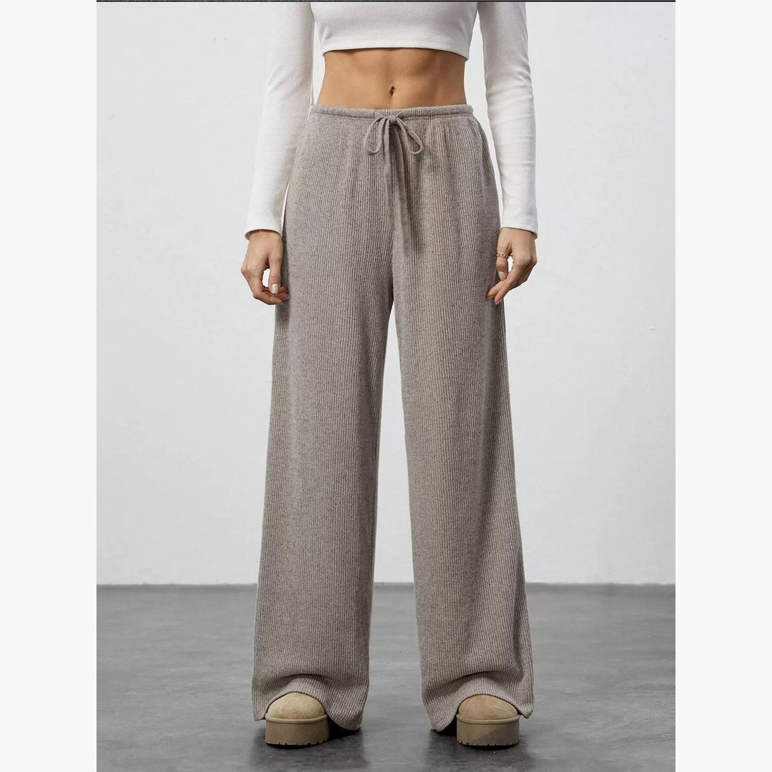 بنطال بأرجل واسعة برباط-women-clothing-bottoms-joggers-image-1
