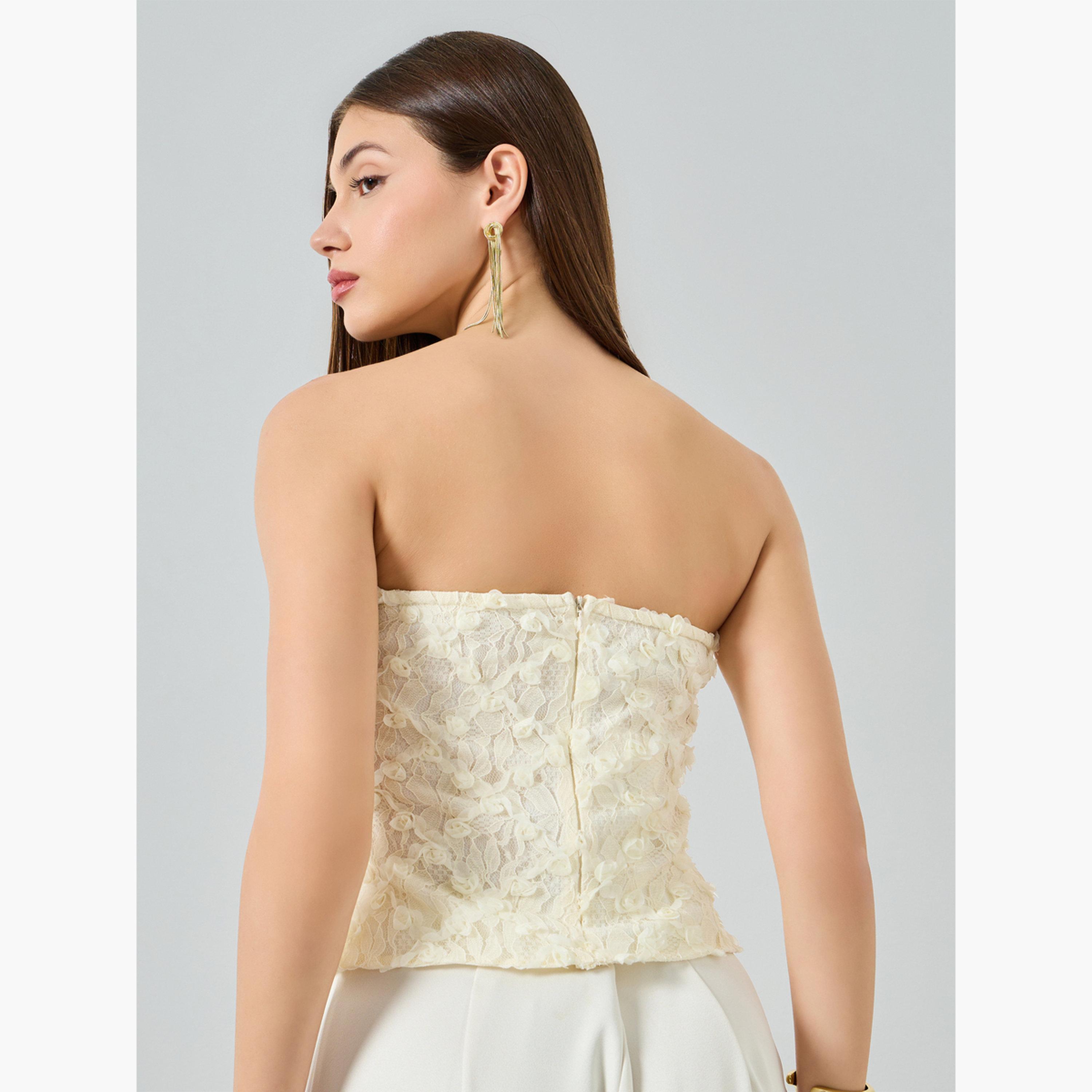 Styli Cream Floral Applique Corset Top-women-clothing-shirtsandblouses-blouses-image-5