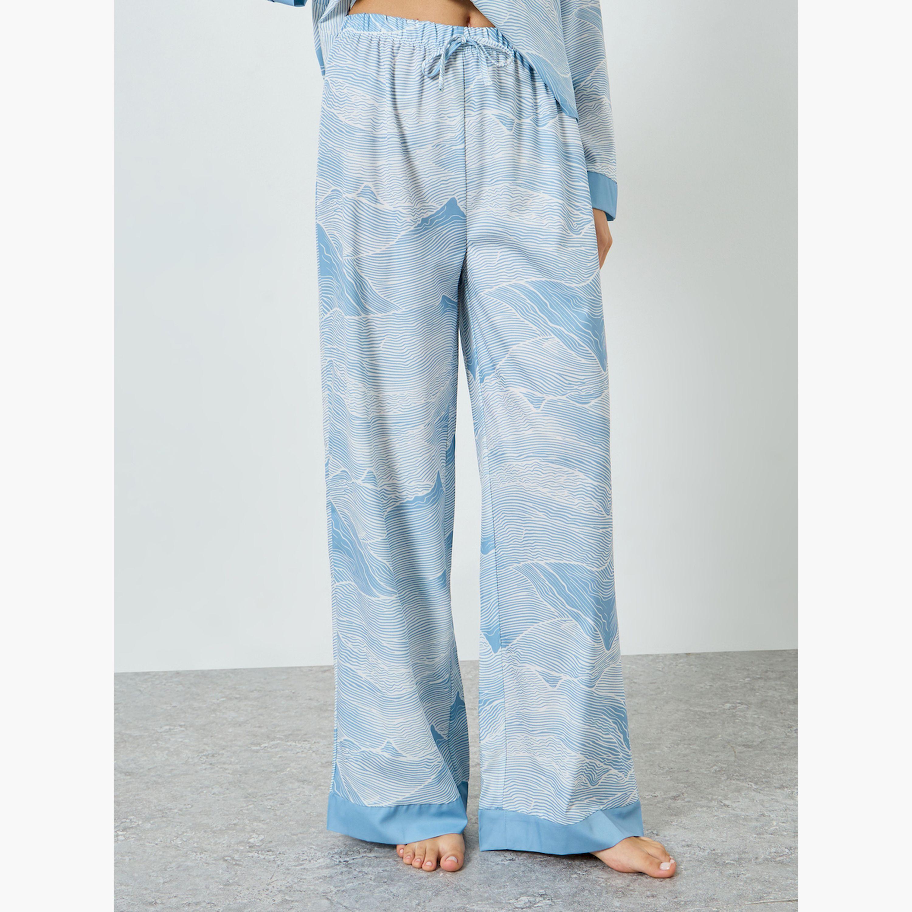 مجموعة من بيجاما وقميص بأساور متباينة وطبعة-women-clothing-nightwear-pyjamas-longsets-image-5