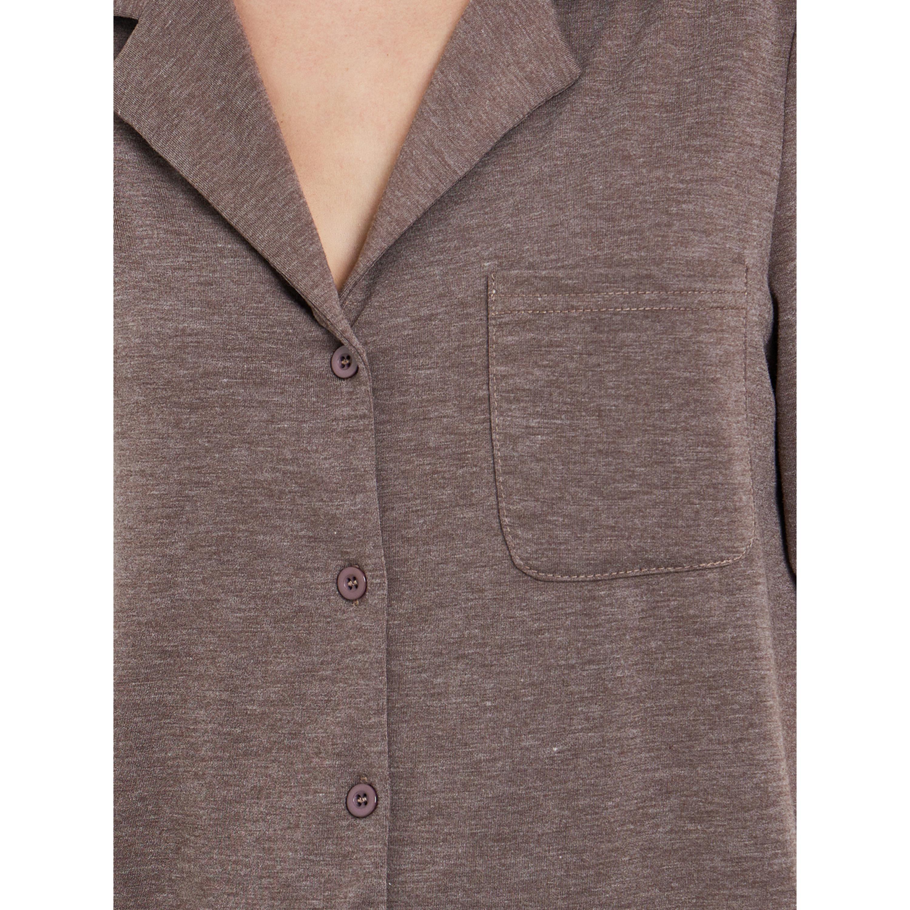 Styli Women Brown Melange Shirt and Pyjama Set-women-clothing-nightwear-pyjamas-longsets-image-5