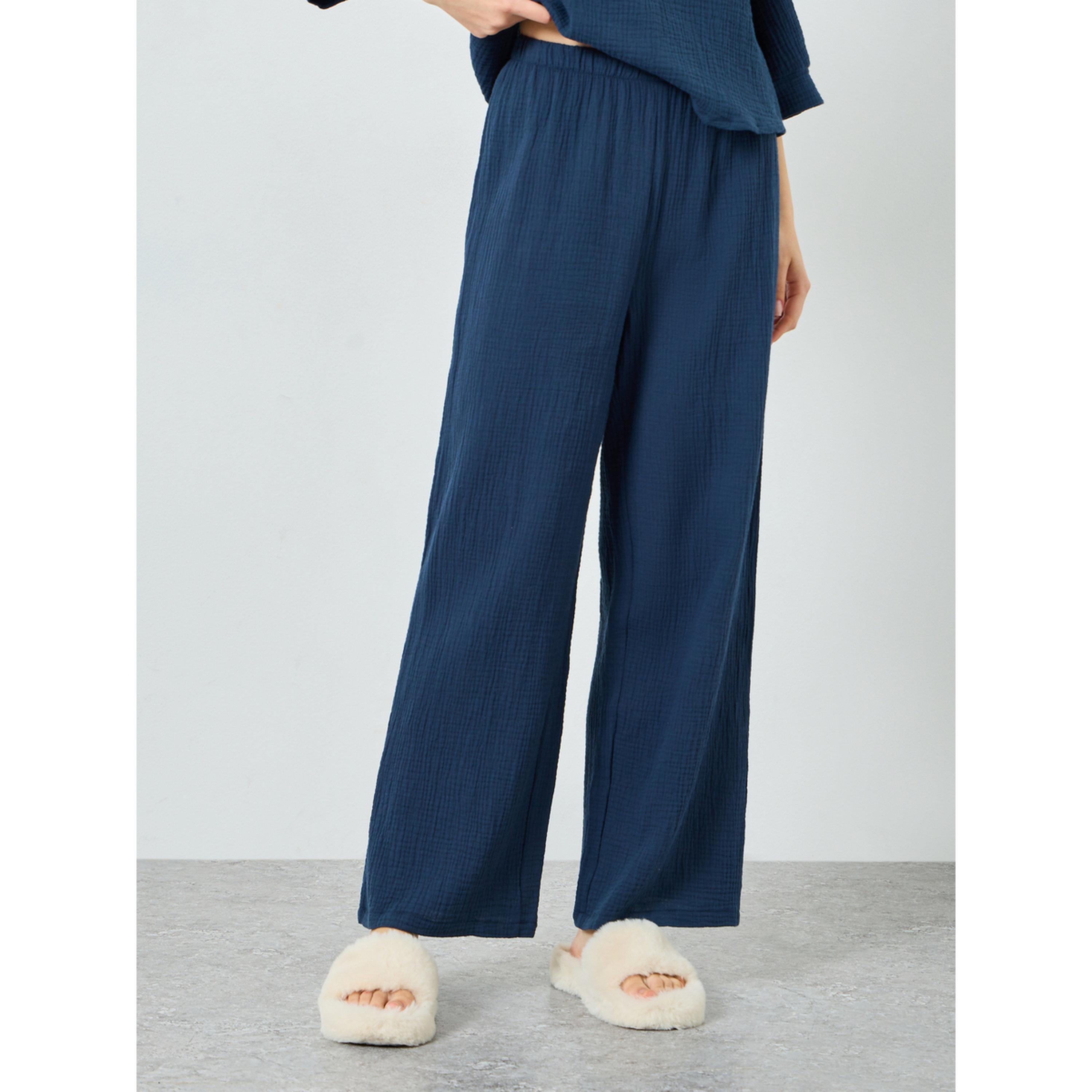 طقم بيجاما من بنطال وبلوزة بربطة أمامية-women-clothing-nightwear-pyjamas-longsets-image-4