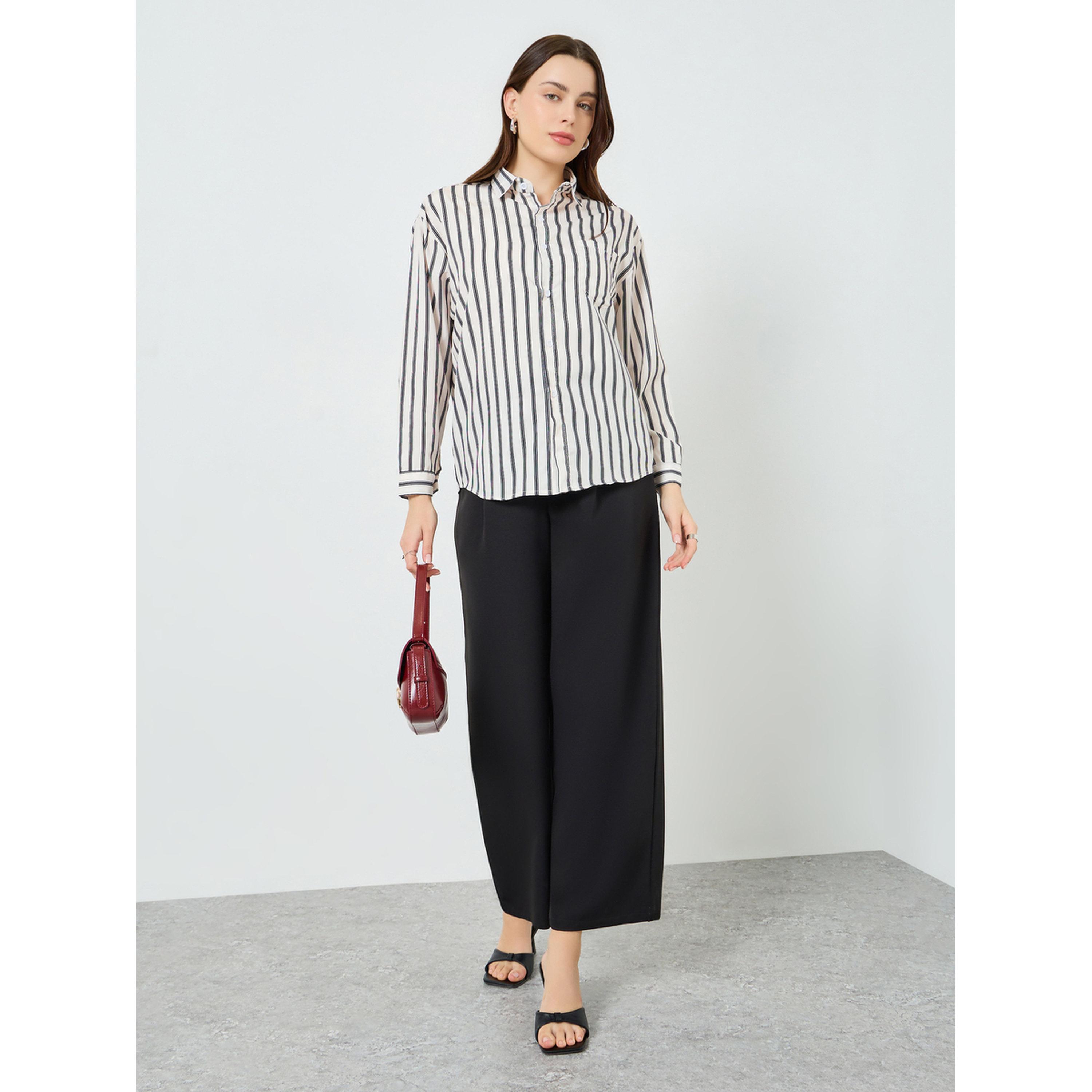 بلوزة طويلة بقصة واسعة ومخطط للنساء-women-clothing-shirtsandblouses-shirts-image-2