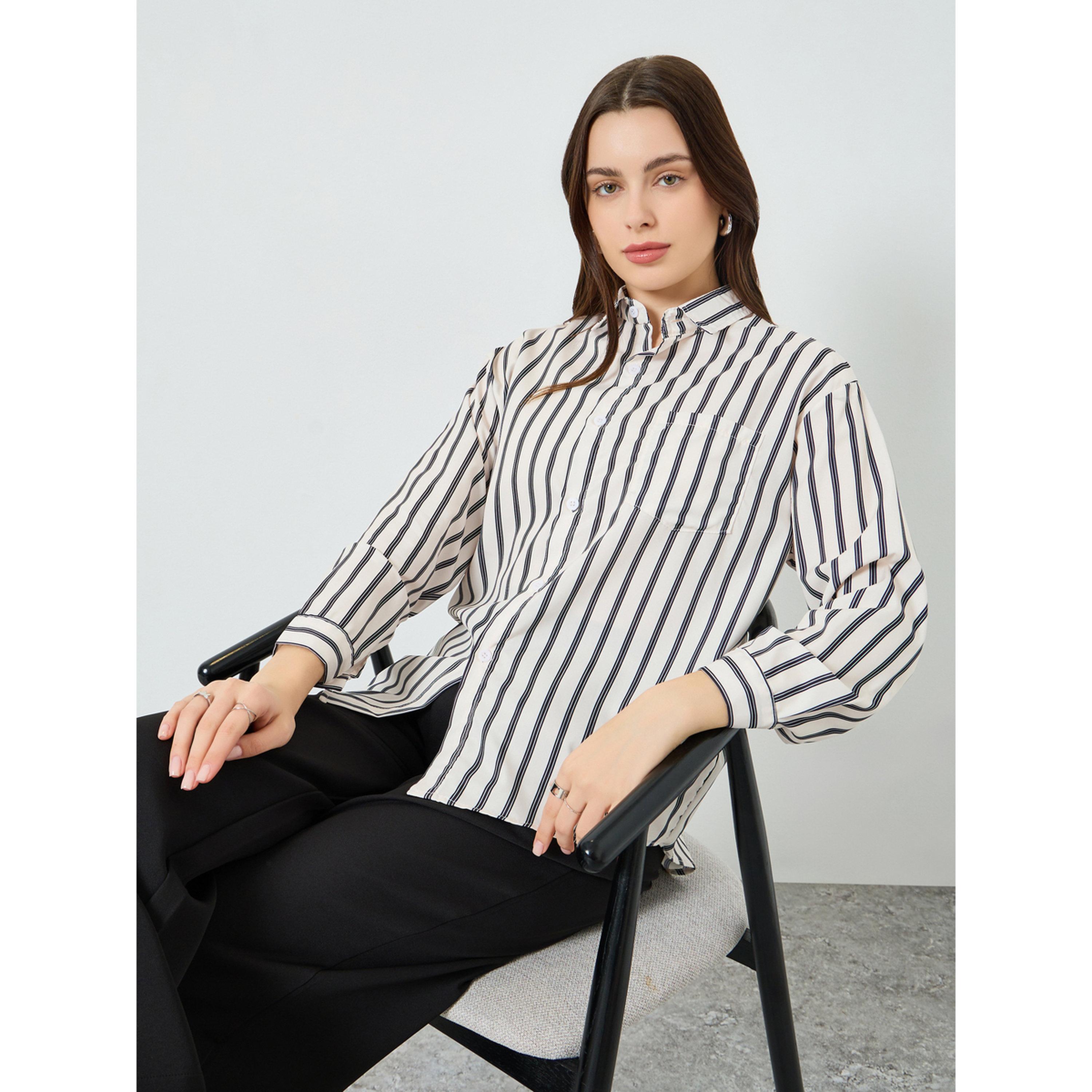 Styli Women Striped Longline Oversized Shirt-women-clothing-shirtsandblouses-shirts-image-3