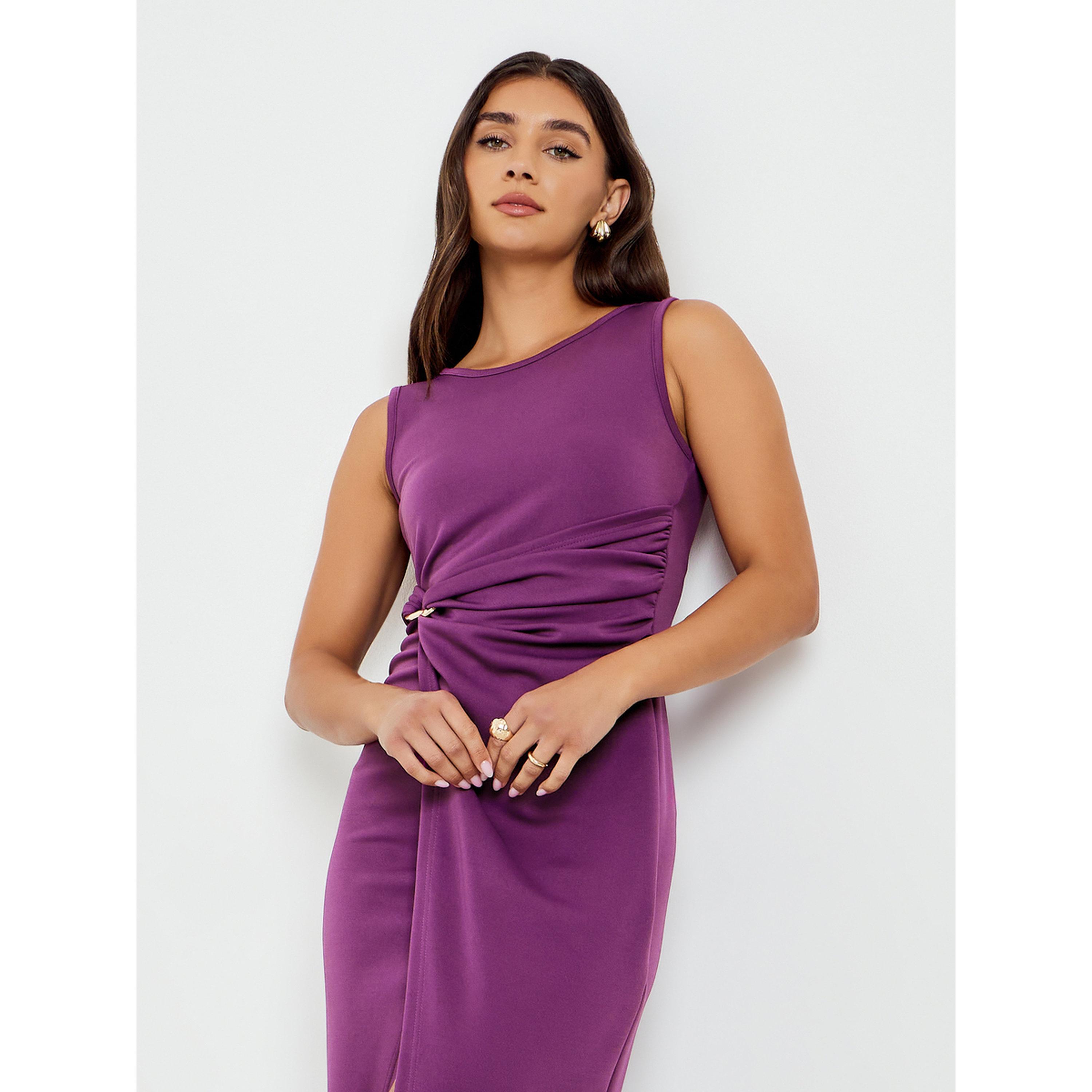 Styli Women Purple Sleeveless Bodycon Midi Dress-women-clothing-dresses-image-2