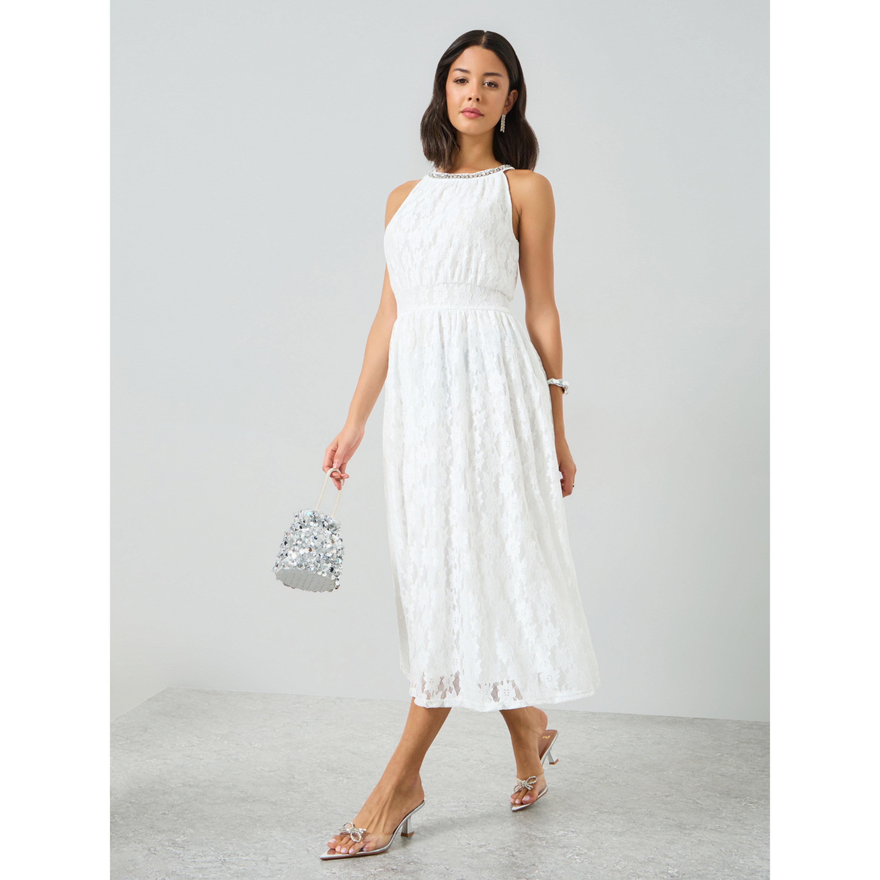 فستان ميدي بياقة منمقة مع تفاصيل دانتيل-women-clothing-dresses-image-3