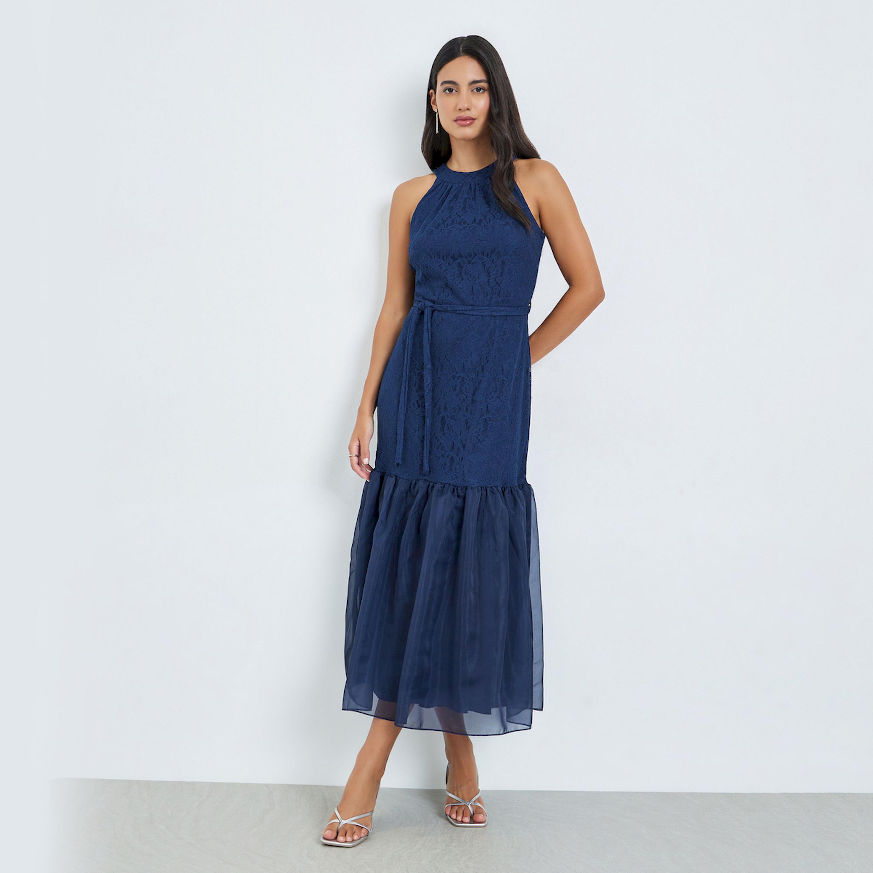 فستان طويل بلا أكمام مع حافة بكشكش-women-clothing-dresses-image-1