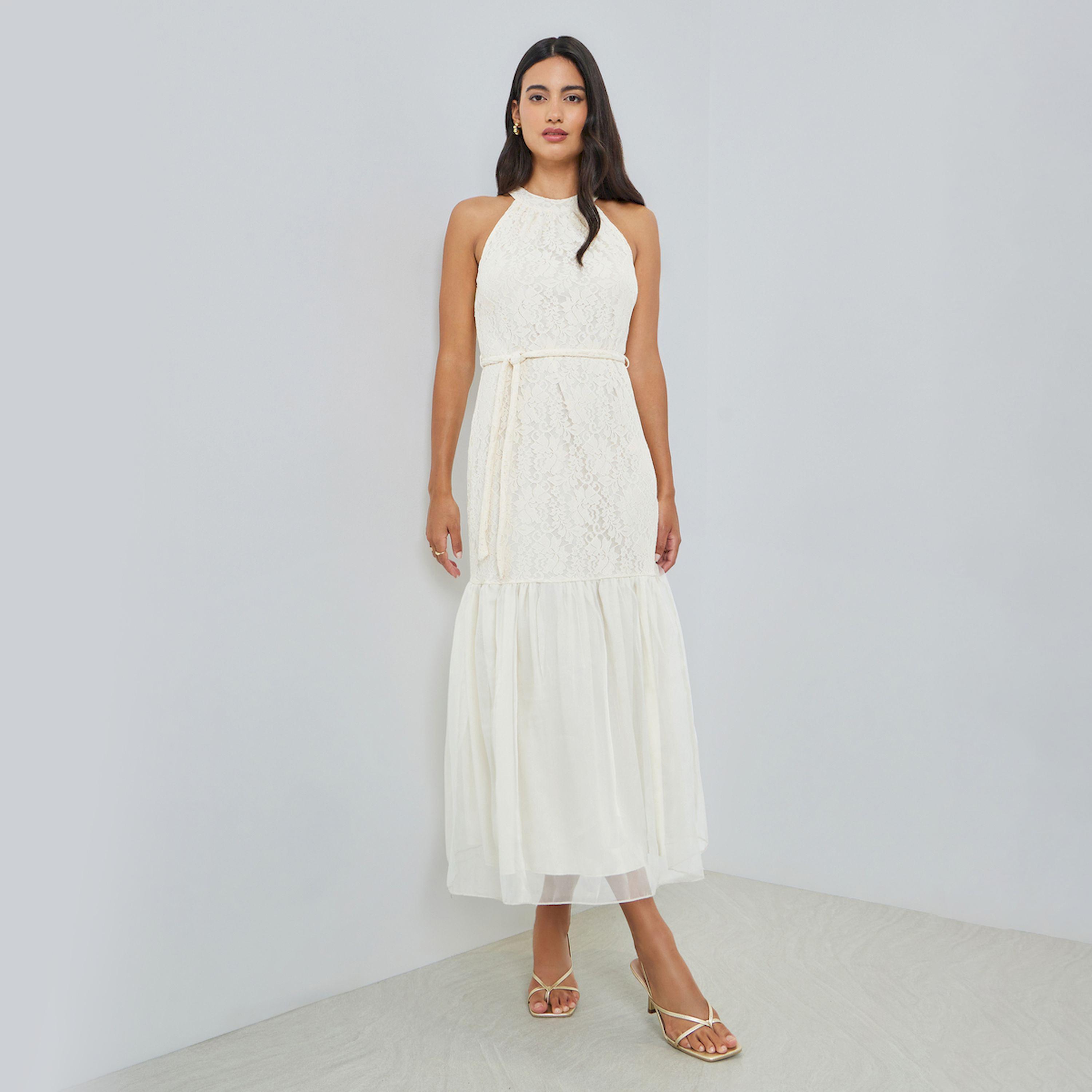 فستان طويل بلا أكمام بتفاصيل دانتيل وحافة بكشكش-women-clothing-dresses-image-1
