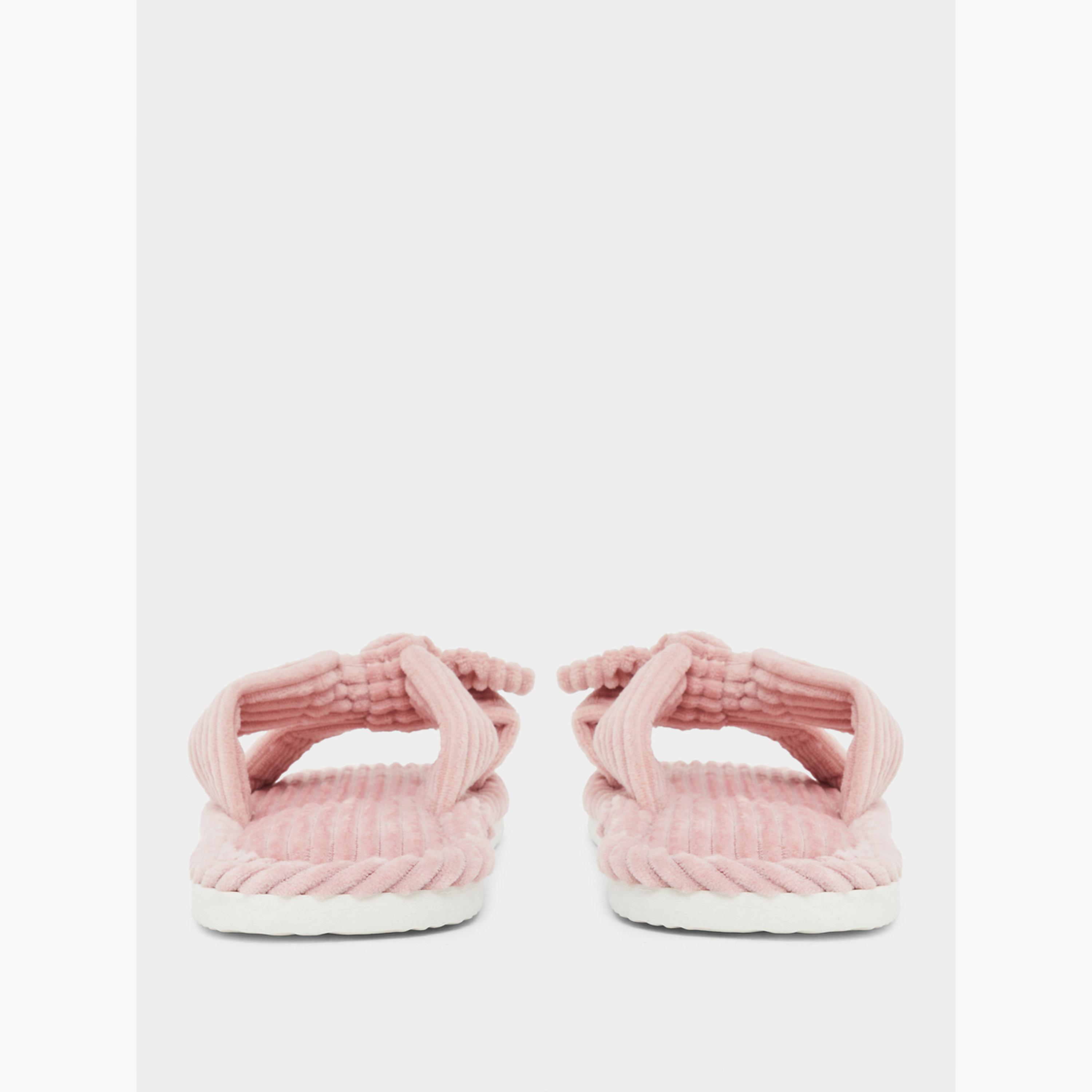 شبشب غرفة نوم كوردروي بتفاصيل فيونكة-women-shoes-bedroomslippers-image-5