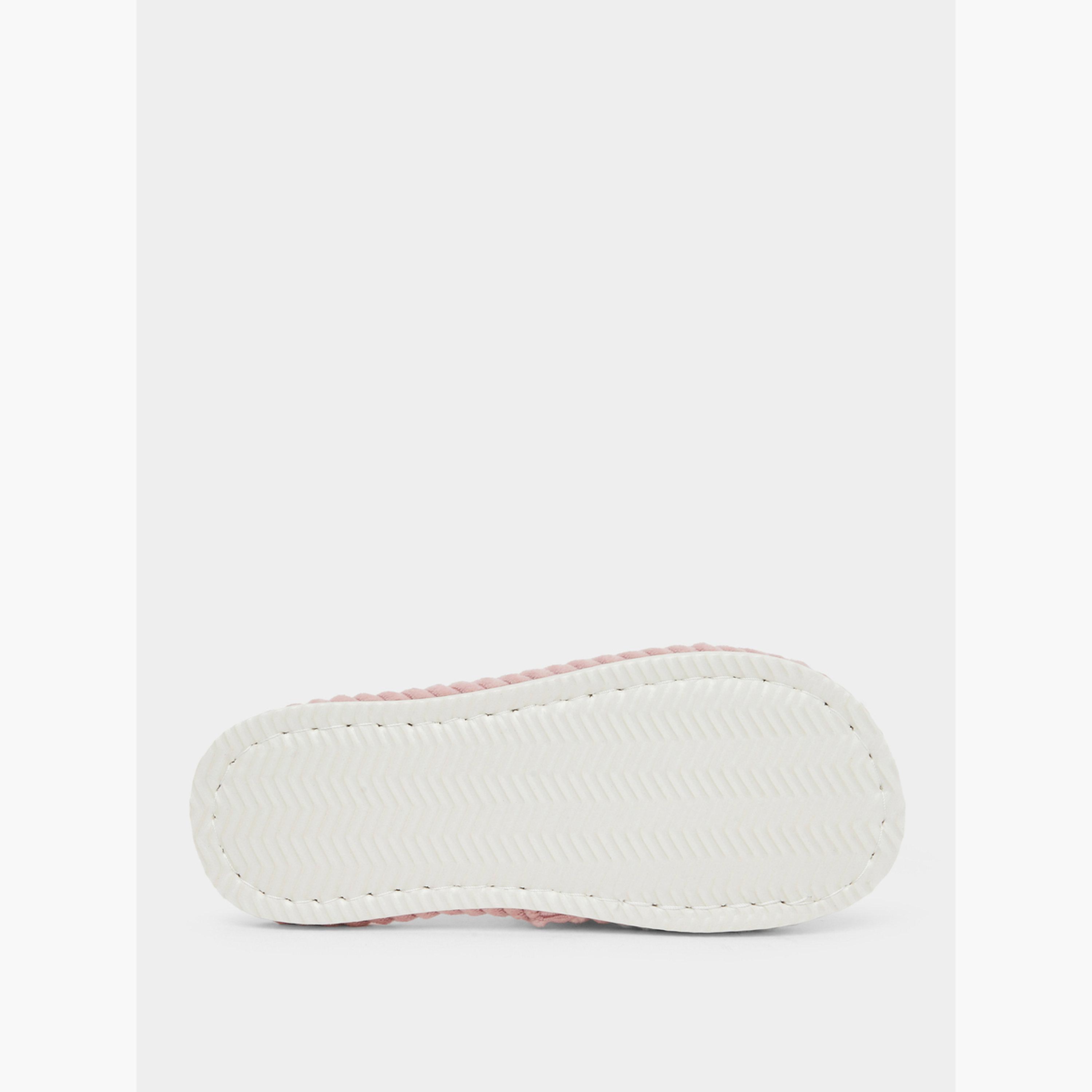 Styli Women Pink Corduroy Bow Bedroom Slippers-women-shoes-bedroomslippers-image-6