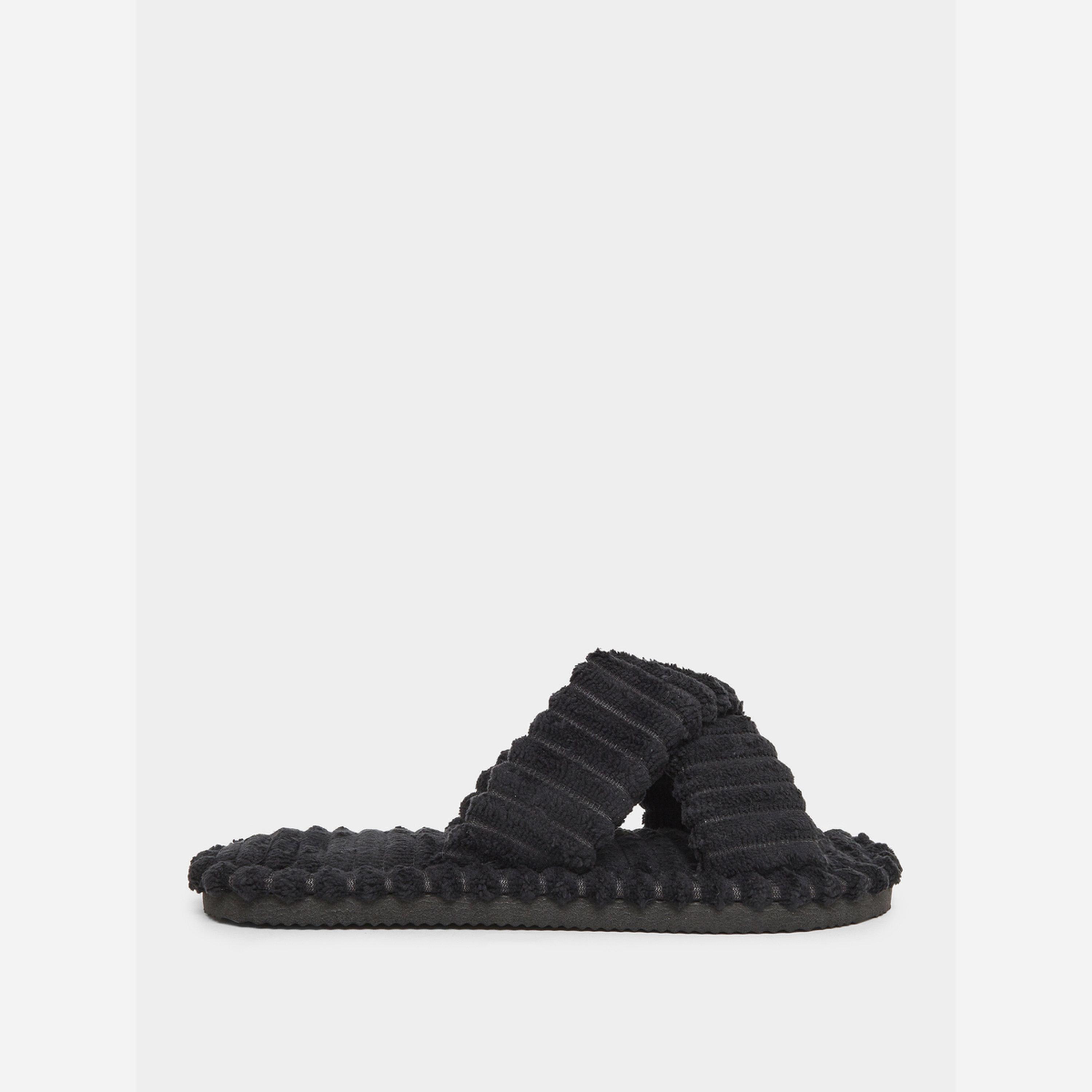 Styli Women Black Crisscross Bedroom Slippers-women-shoes-bedroomslippers-image-2