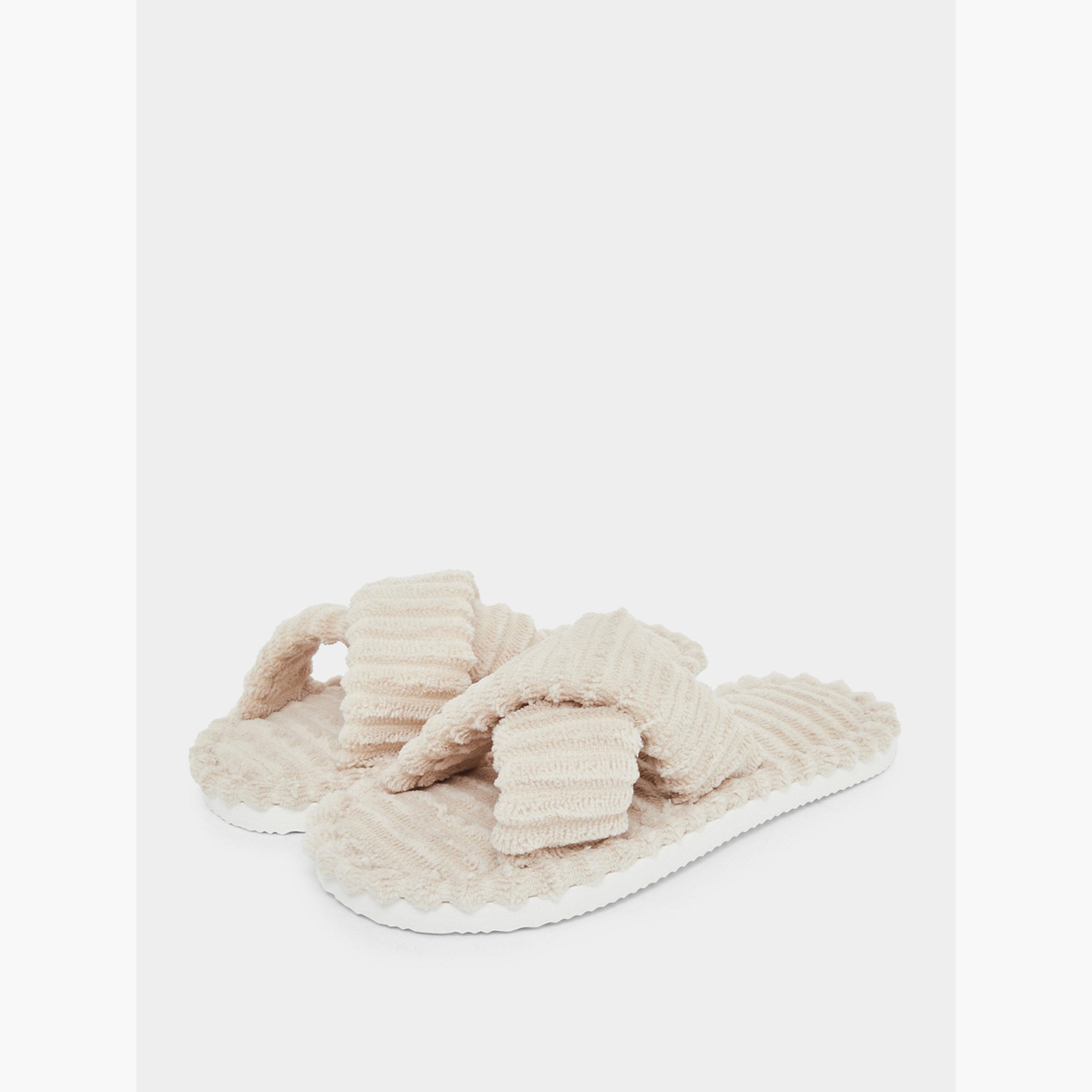 Styli Women Beige Crisscross Bedroom Slippers-women-shoes-bedroomslippers-image-1