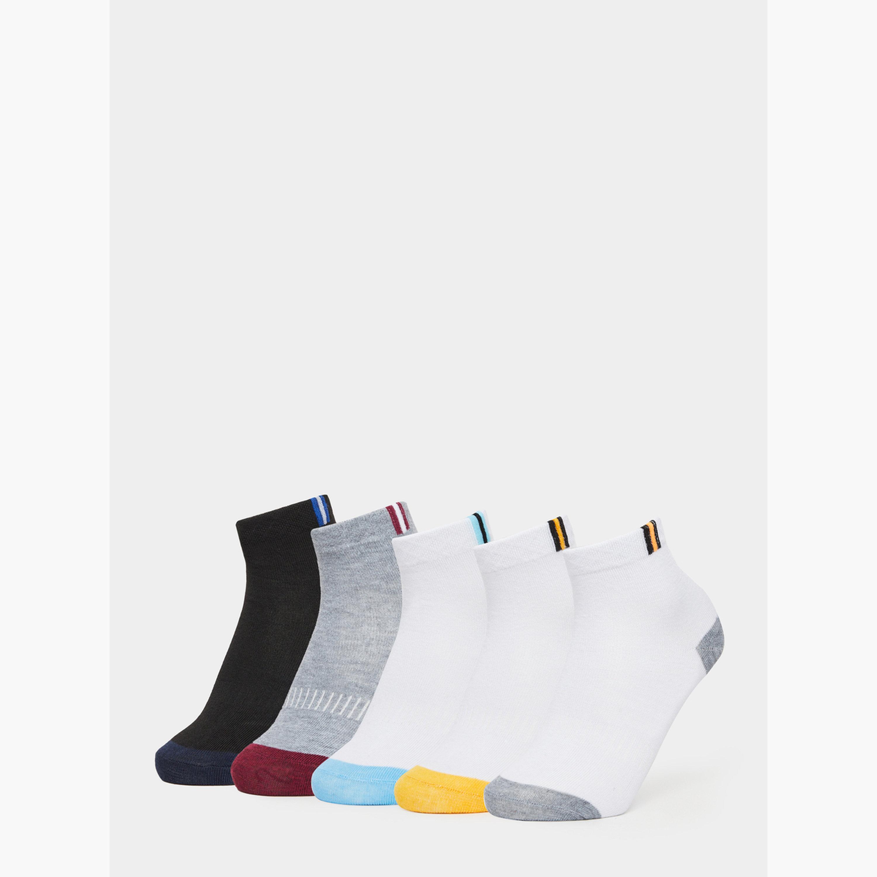 Styli Pack of 5 - Striped Detail Ankle Socks-men-socks-image-1