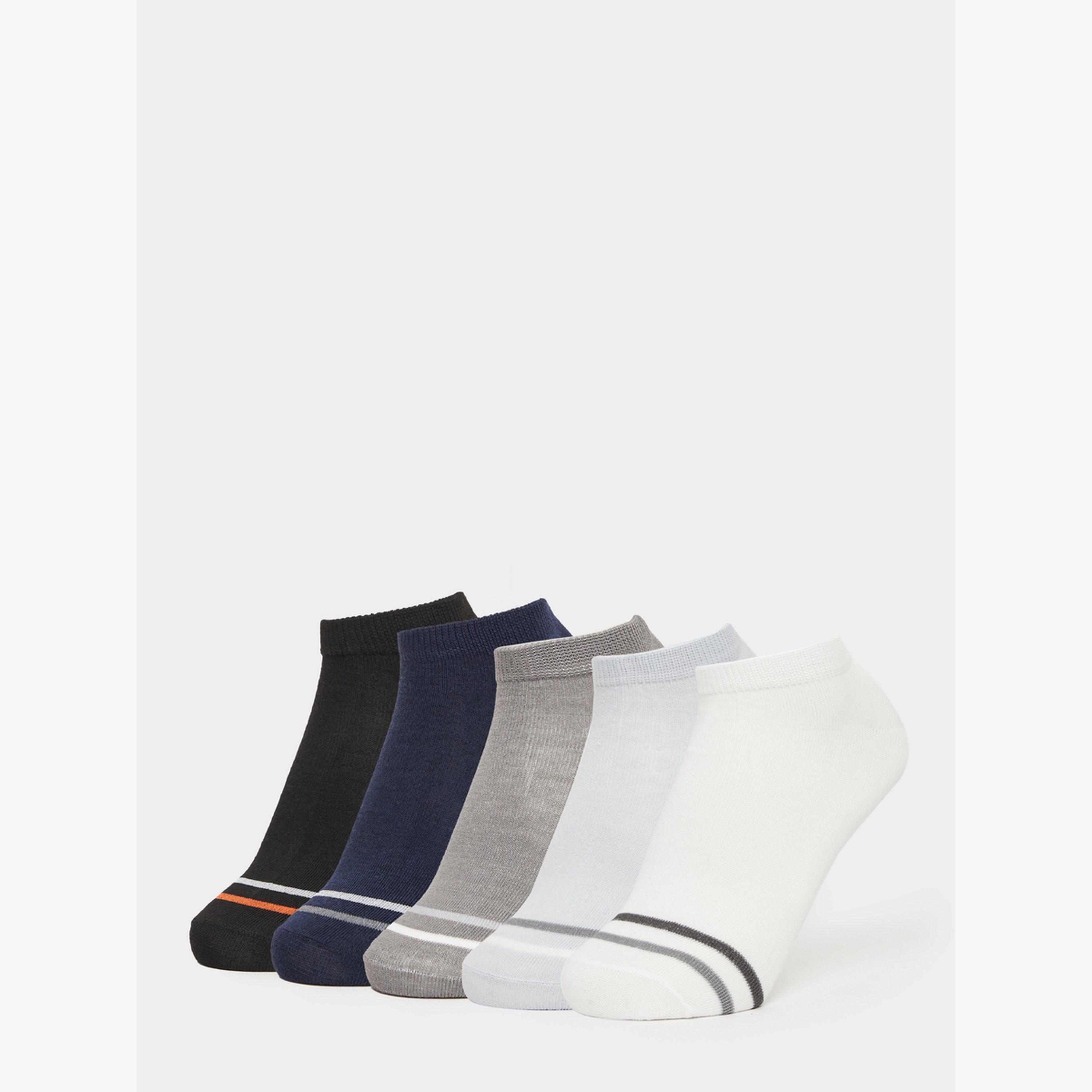 Styli Pack of 5 - Striped Detail Ankle Socks-men-socks-image-1