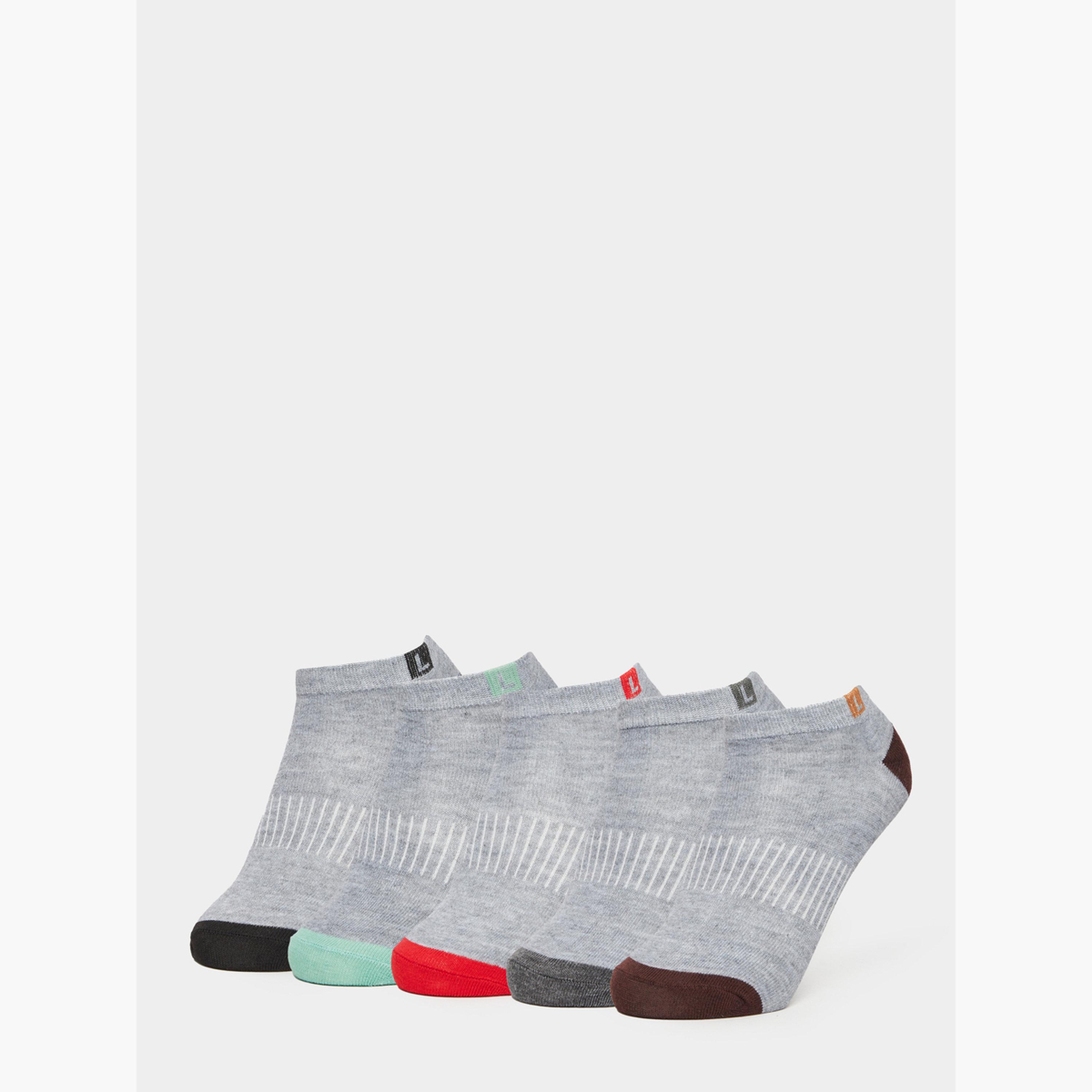 Styli Pack of 5 - Contrast Detail Ankle Socks-men-socks-image-1