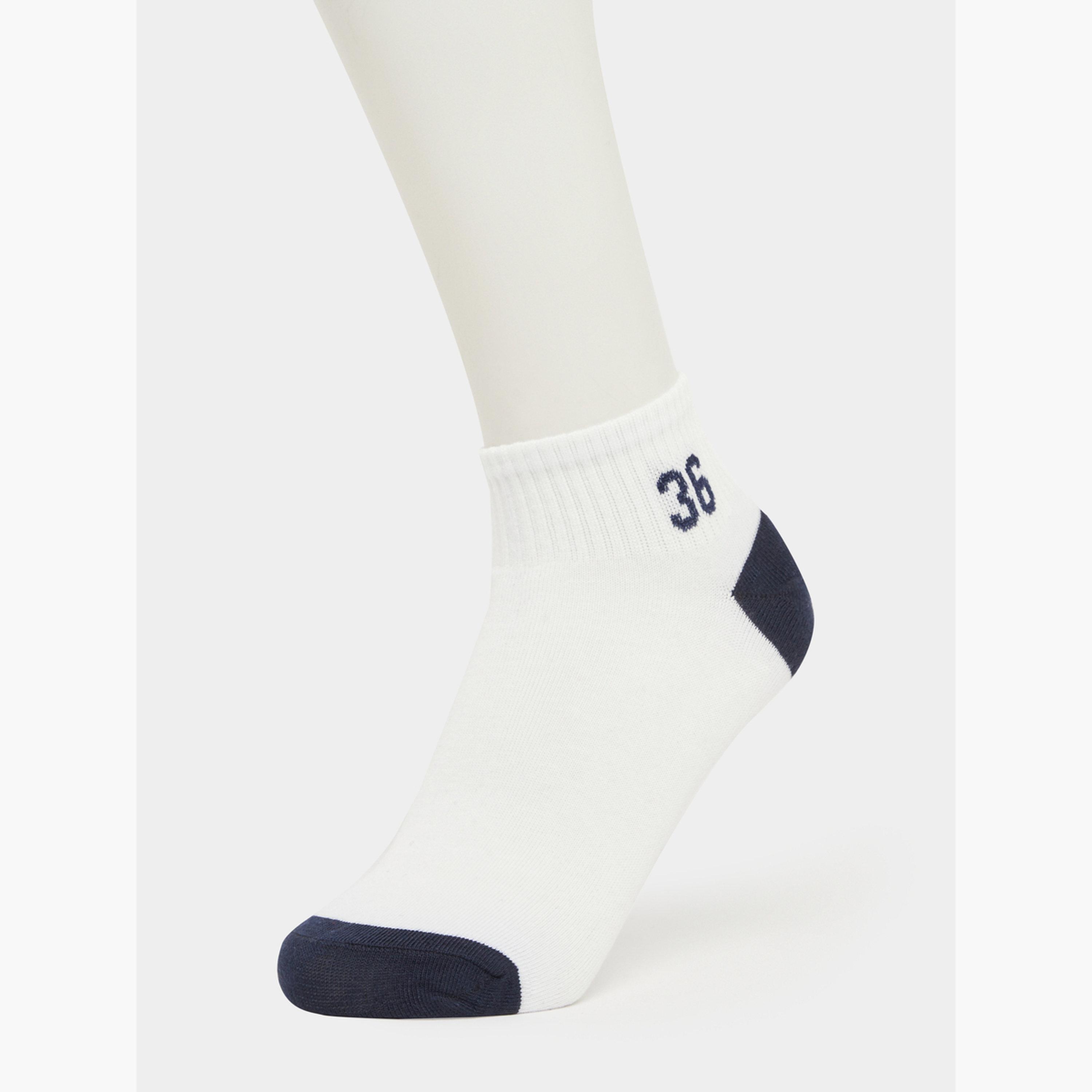 Styli Pack of 5 - Contrast Detail Ribbed Cuff Ankle Socks-men-socks-image-6