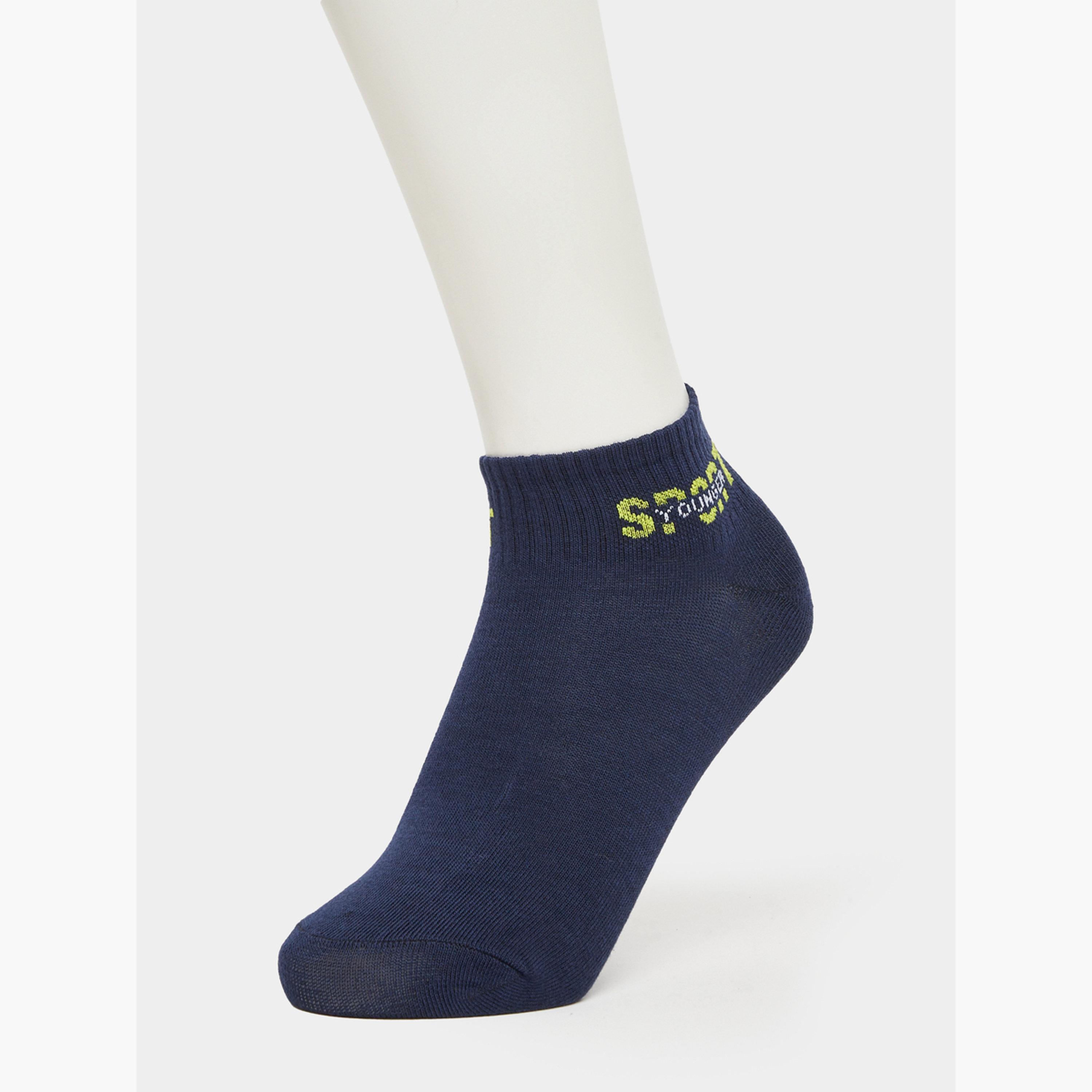 Styli Pack of 5 - Printed Detail Ribbed Cuff Ankle Socks-men-socks-image-4