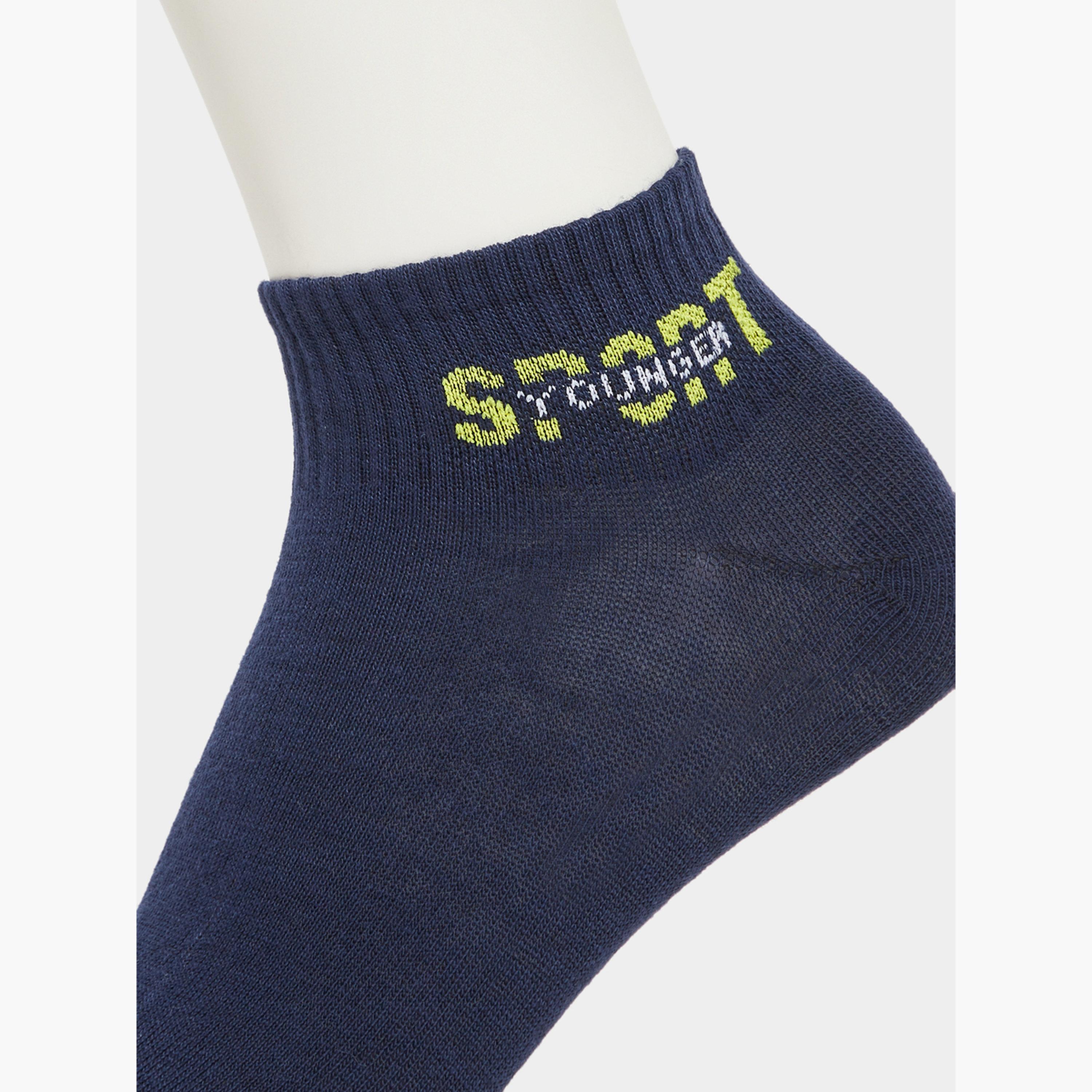 حزمة من 5 - جوارب كاحل بحواف مضلعة وتفاصيل مطبوعة-men-socks-image-5
