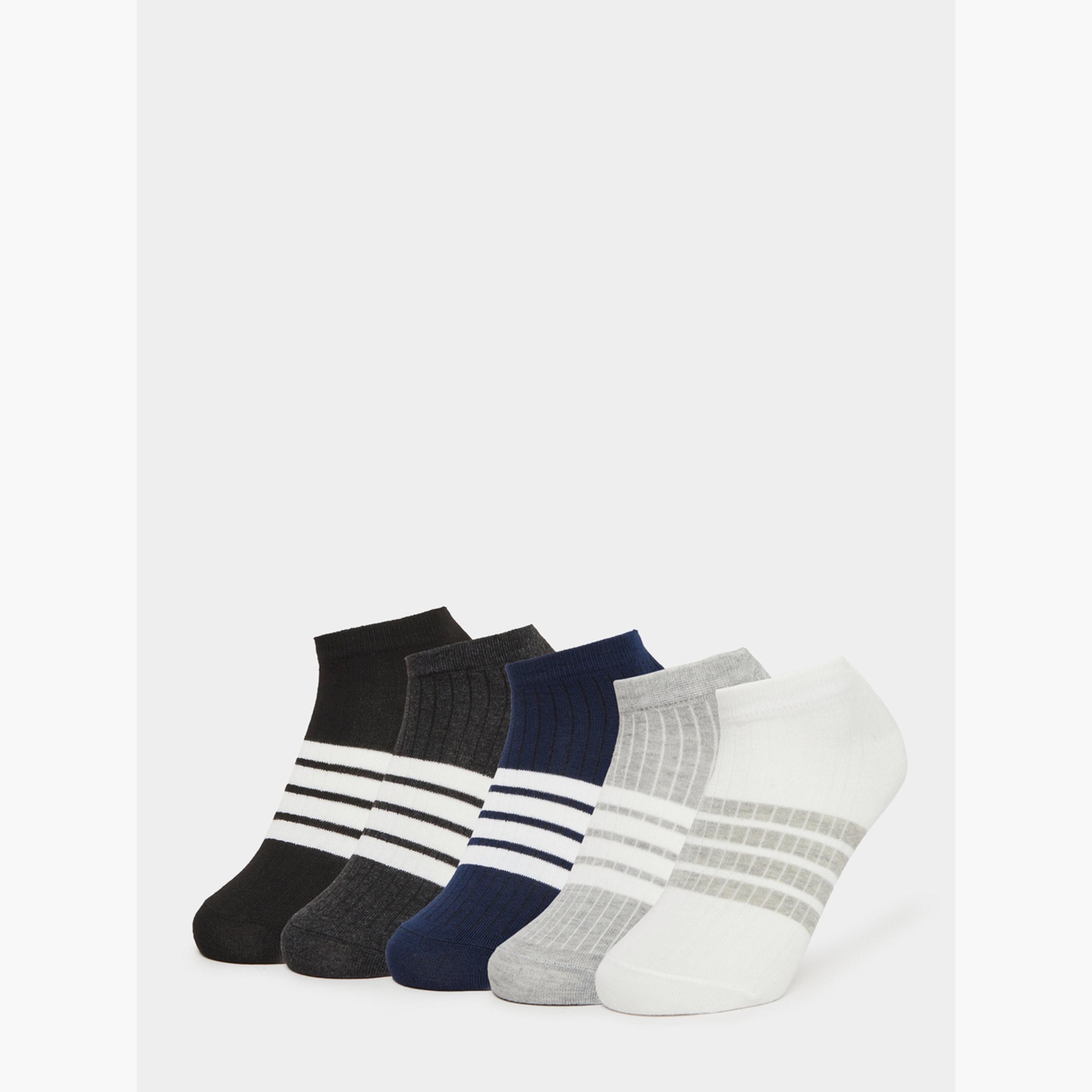 Styli Pack of 5 - Striped Detail Ankle Socks-men-socks-image-1