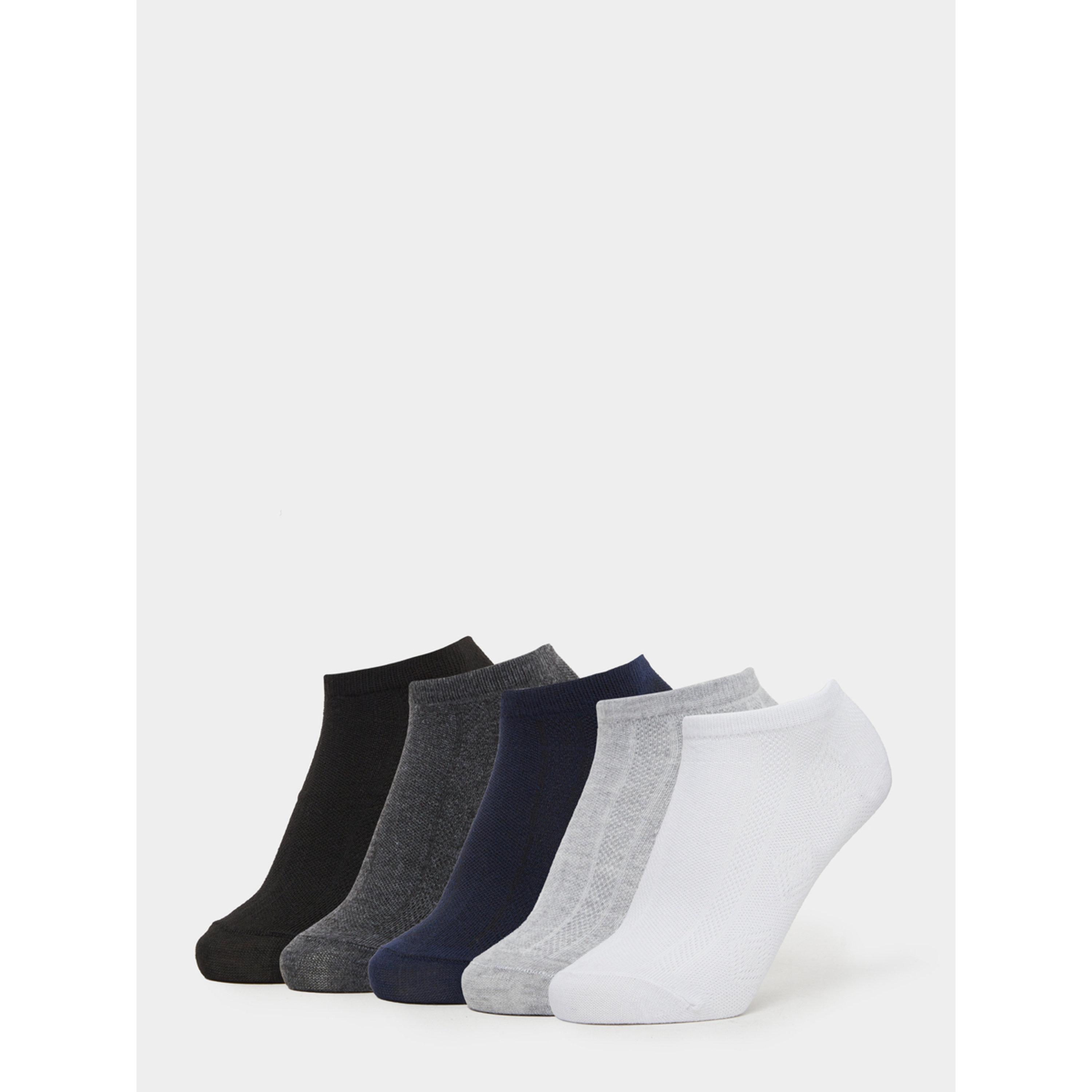طقم من جوارب ناعمة بتفاصيل مفرغة 5 قطع-women-socksandstockings-image-1
