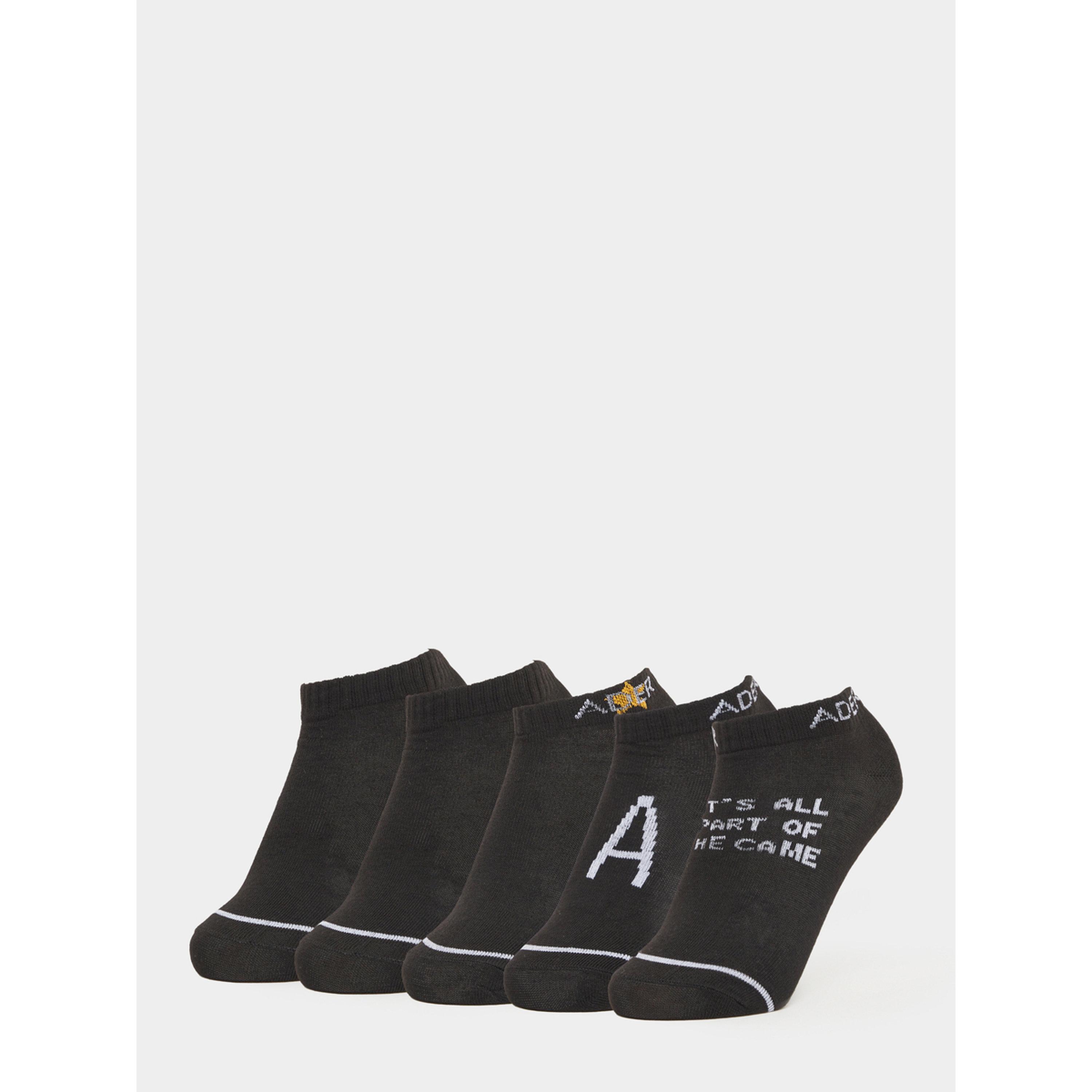 Styli Pack of 5- Contrast Detail Ribbed Cuff Ankle Socks-women-socksandstockings-image-1