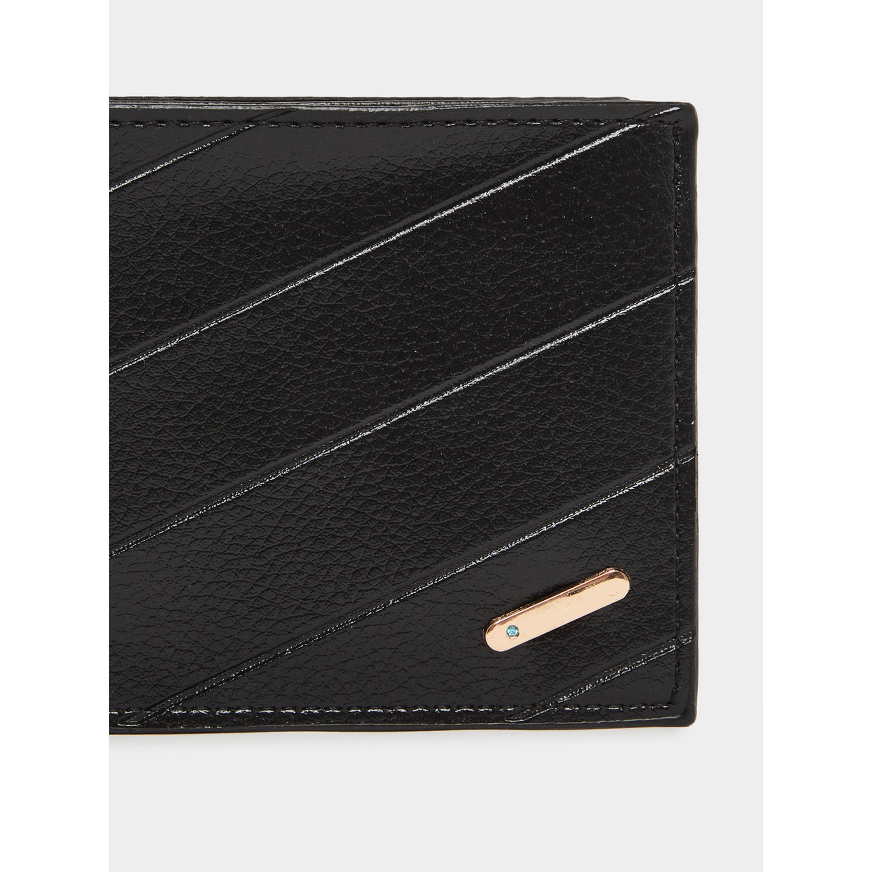 Styli Black Textured Bifold Wallet for Men-men-beltsandwallets-wallets-image-3