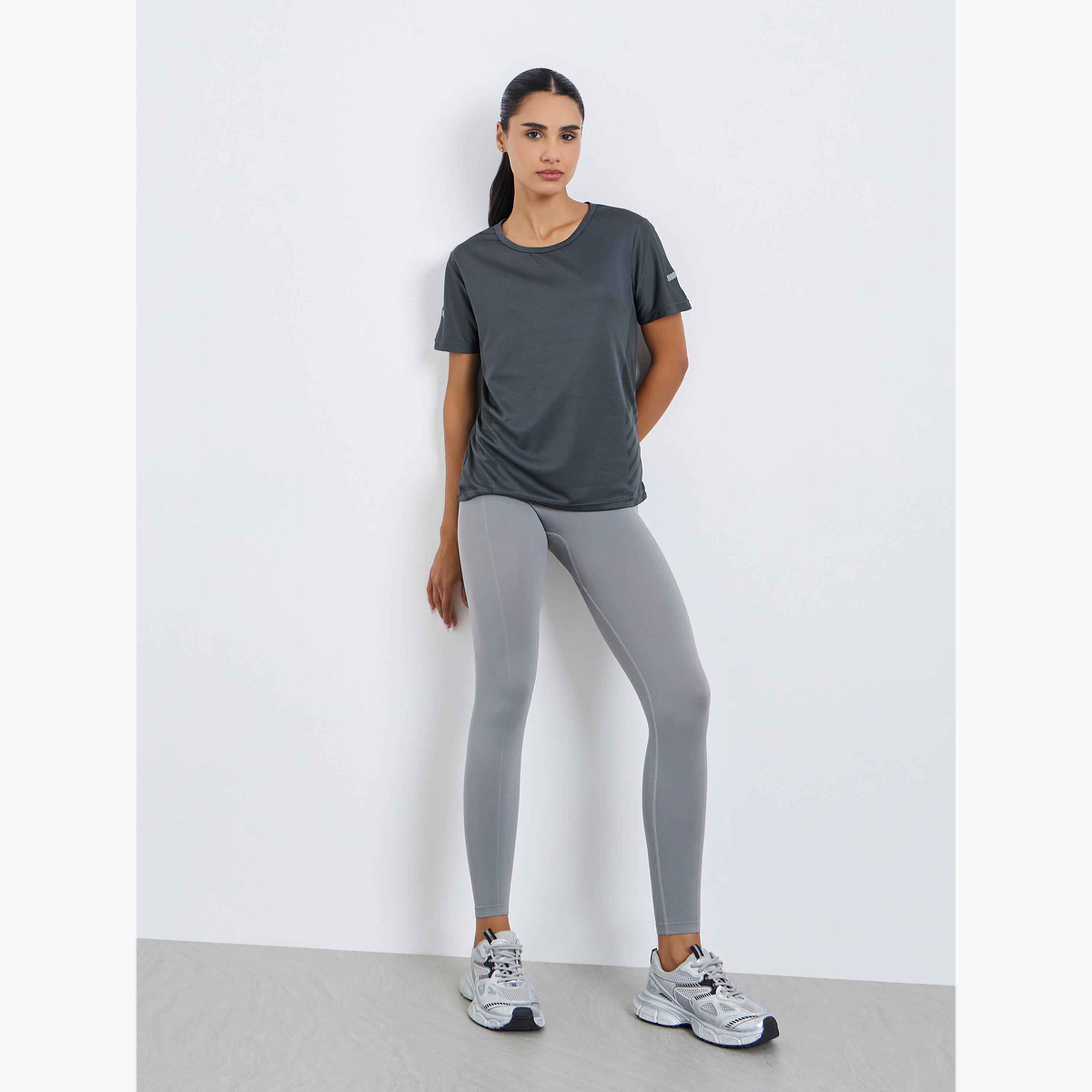 Styli Women Grey Reflective Print Top-women-clothing-tshirts-image-2