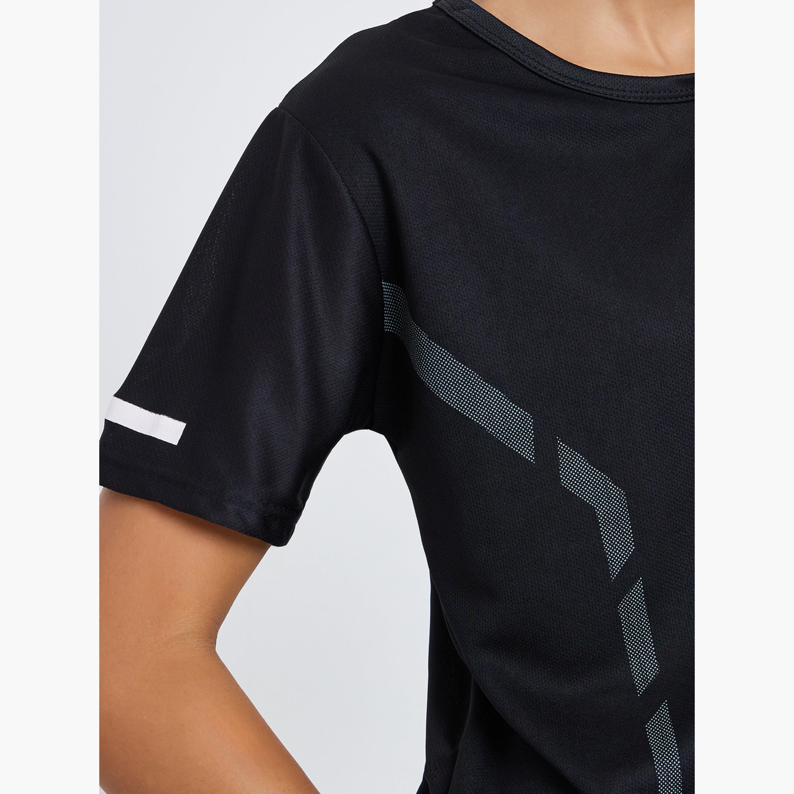 Styli Women Black Reflective Print Top-sports-women-clothing-tshirtsandvests-image-4