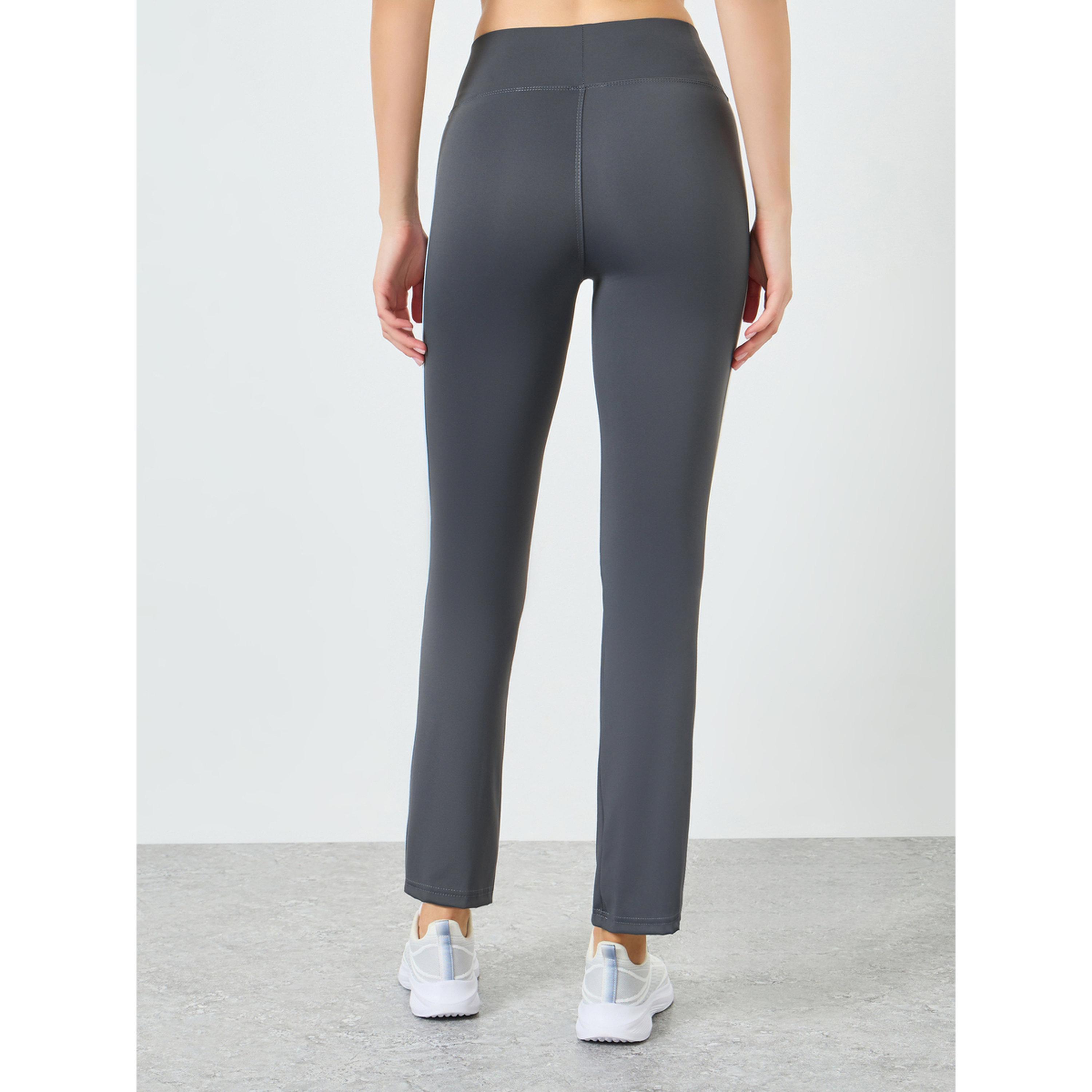 Styli Women Charcoal Broad Waist Dual Striped Flared Pants-sports-women-clothing-joggersandtrackpants-image-4