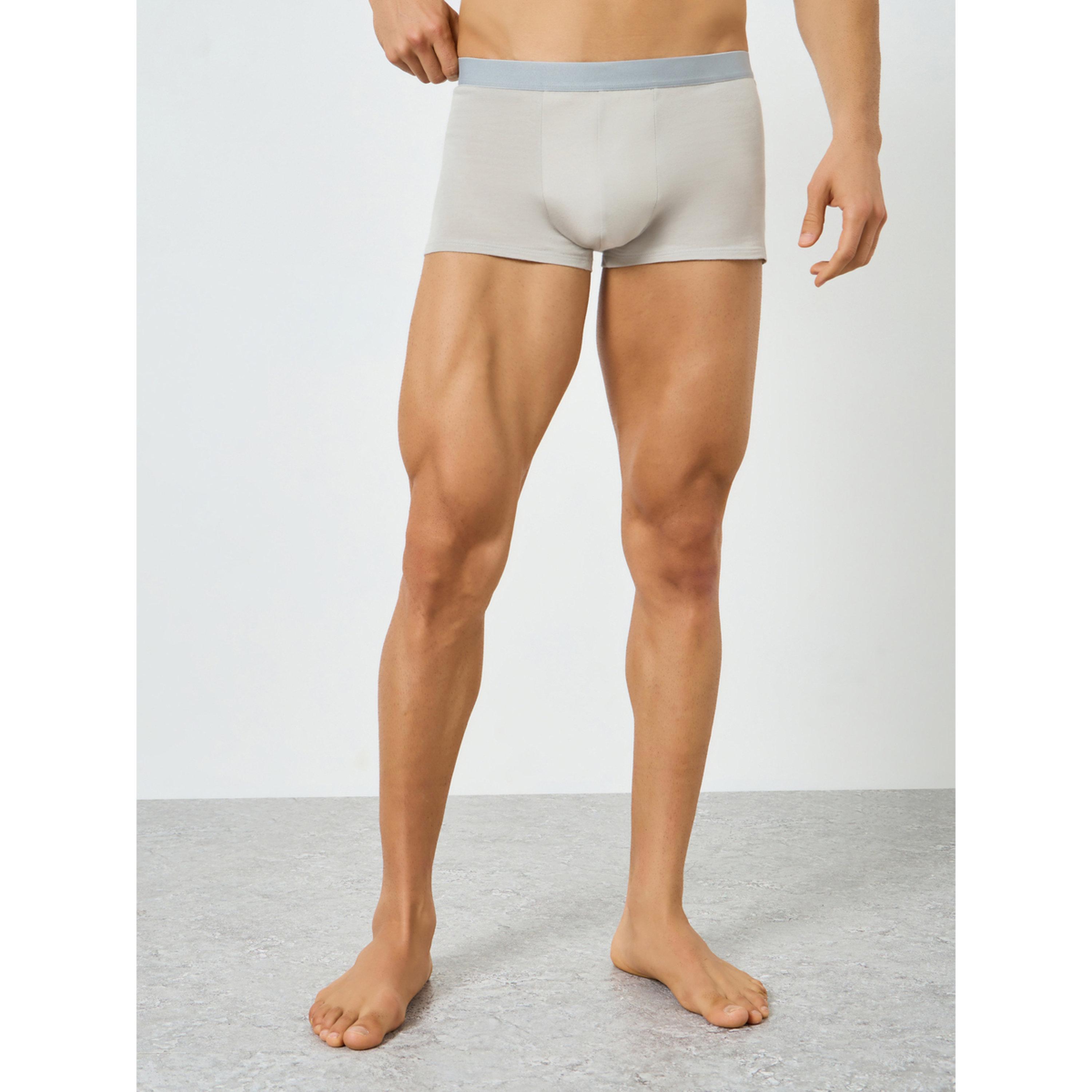 Styli Men Grey Solid Cotton Trunks-men-clothing-innerwear-underwear-image-1