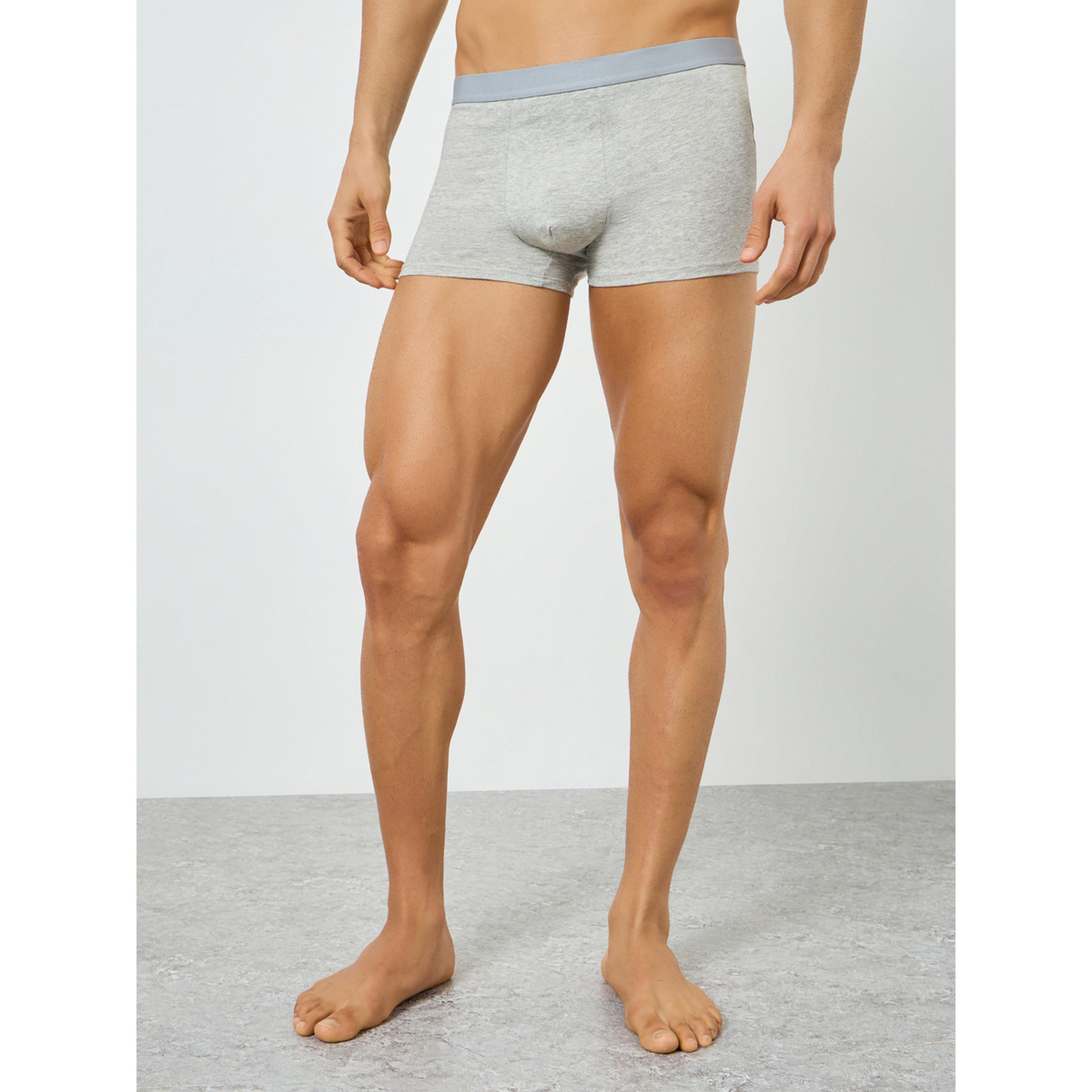 Styli Men Grey Solid Cotton Trunks-men-clothing-innerwear-underwear-image-1