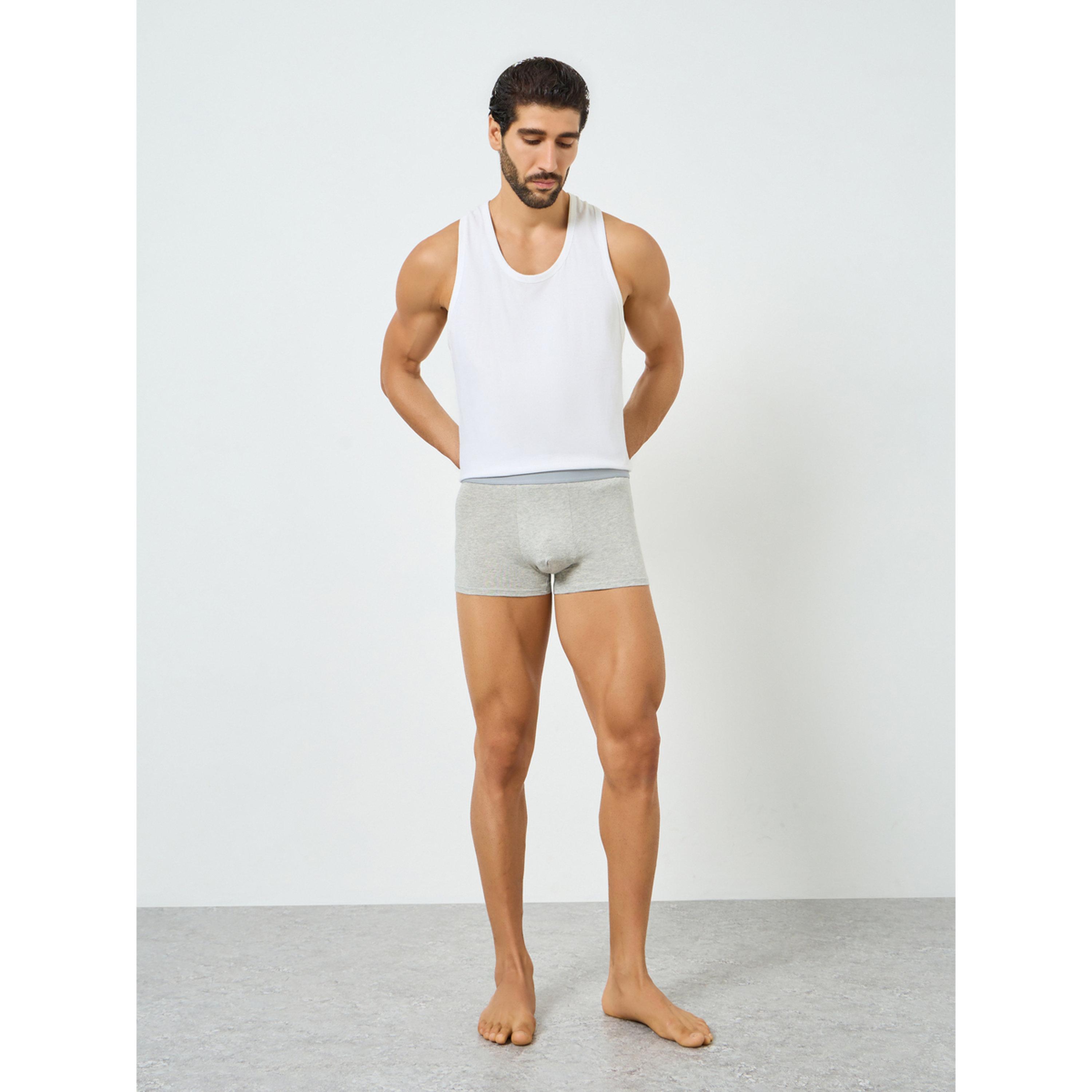 Styli Men Grey Solid Cotton Trunks-men-clothing-innerwear-underwear-image-2