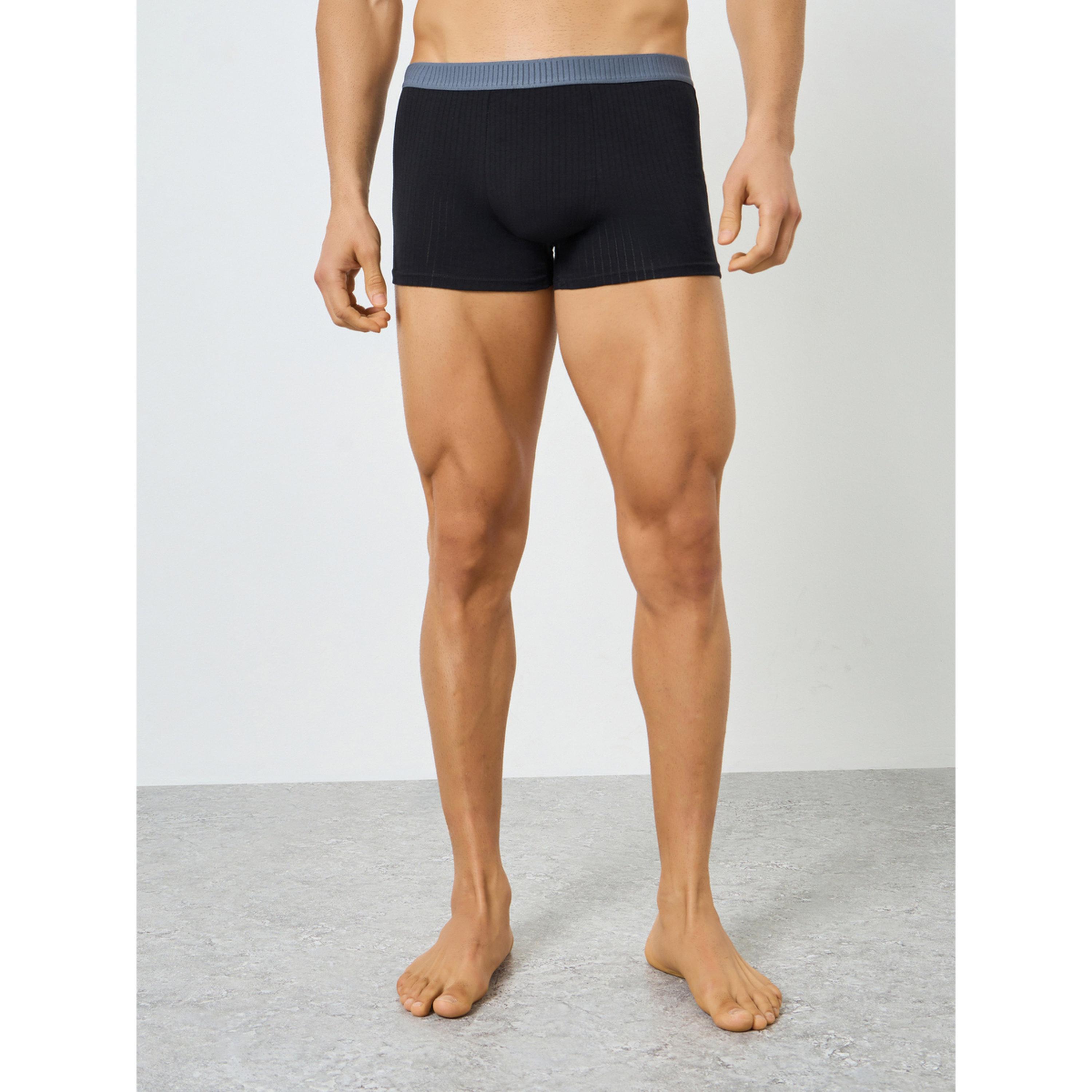 سروال داخلي قطن بتفاصيل مضلعة-men-clothing-innerwear-underwear-image-1