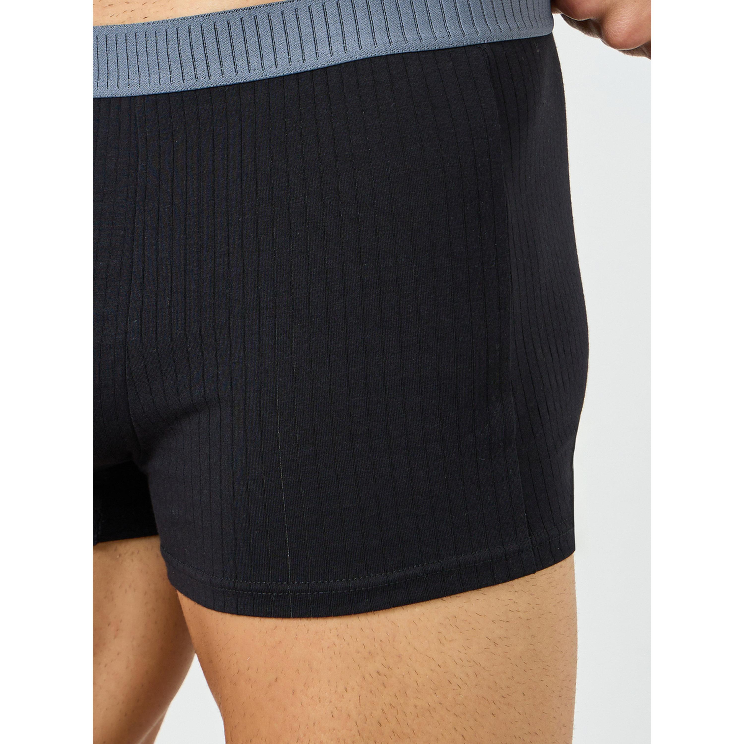 Styli Men Black Cotton Ribbed Trunks-men-clothing-innerwear-underwear-image-3