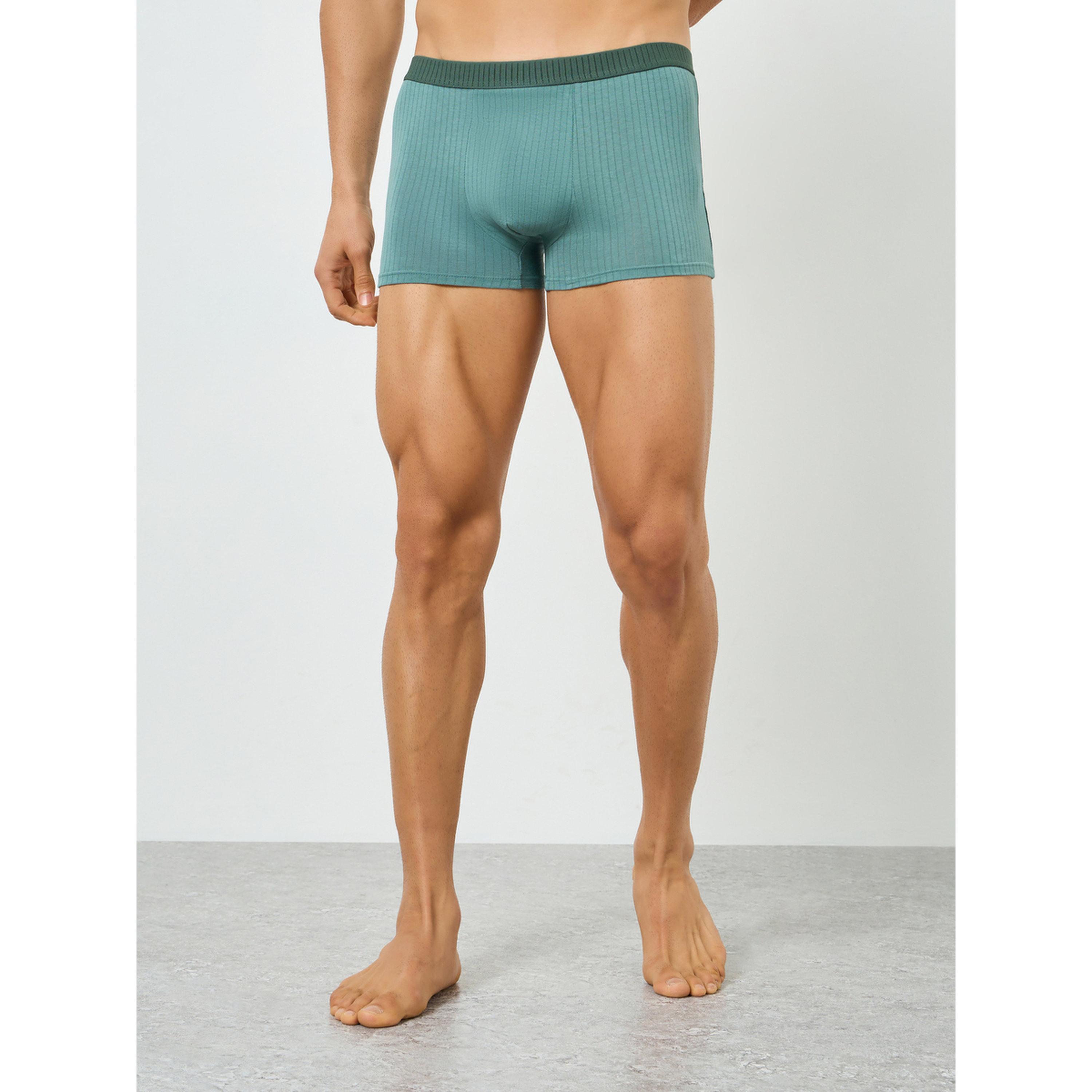Styli Men Teal Cotton Striped Cotton Trunks-men-clothing-innerwear-underwear-image-1